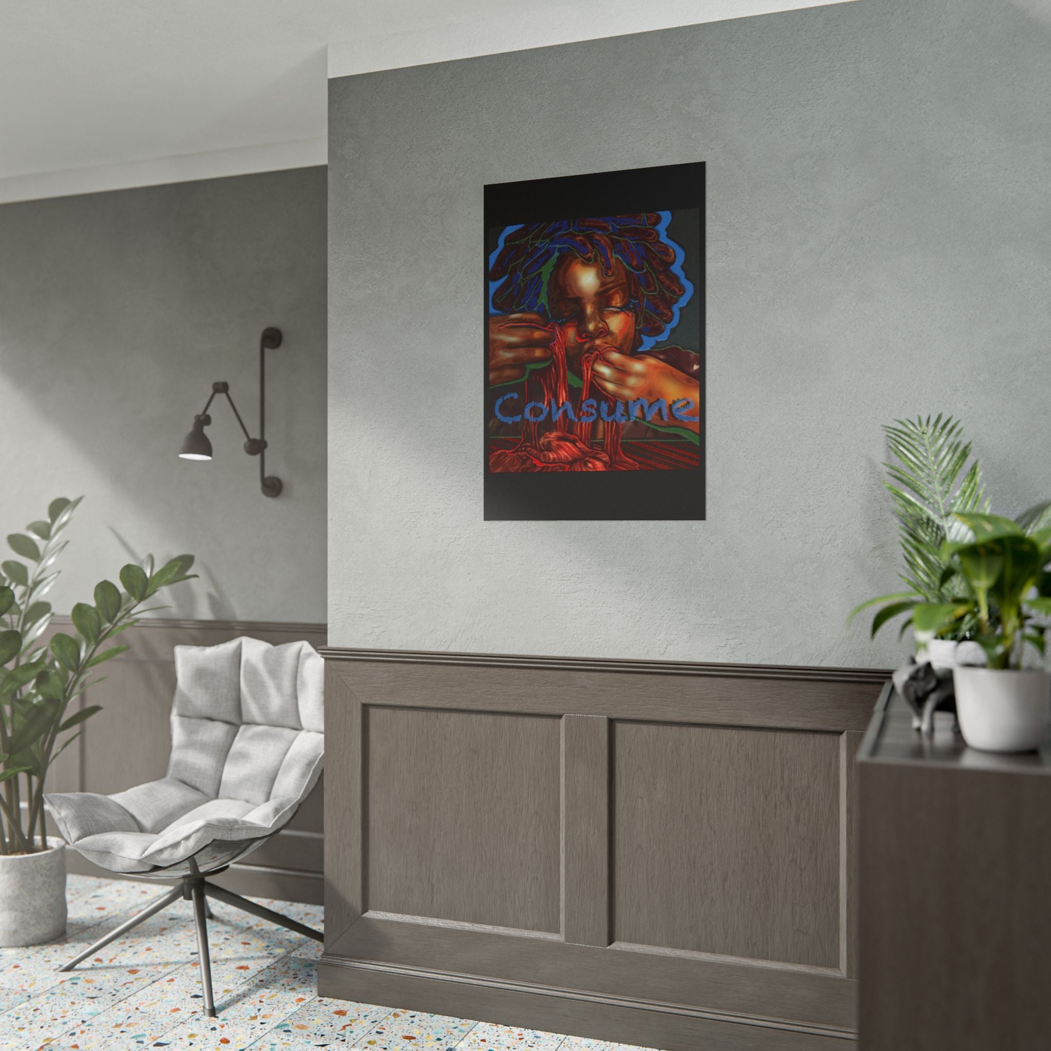 Consume Art Poster — Surreal Portrait Wall Print