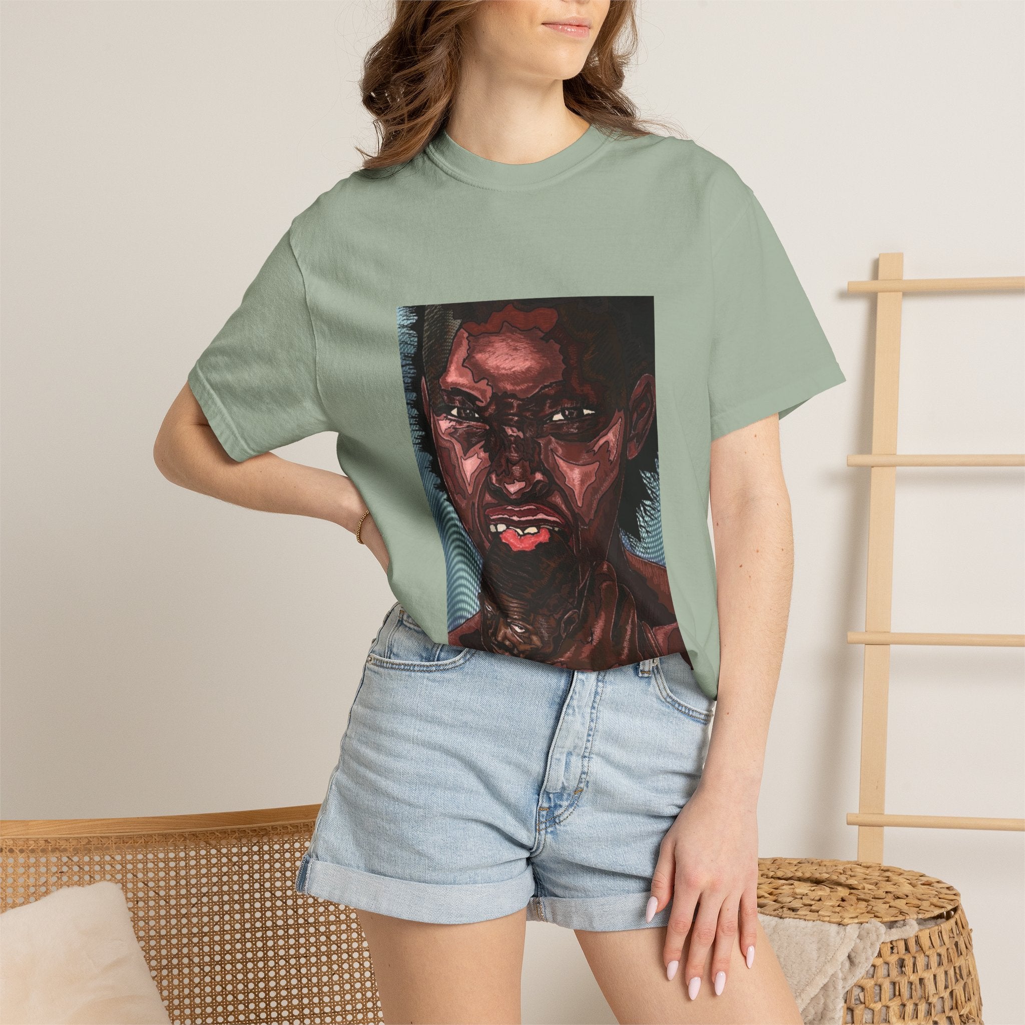 Graphic Portrait T-Shirt — Bold Expressive Face Art Tee
