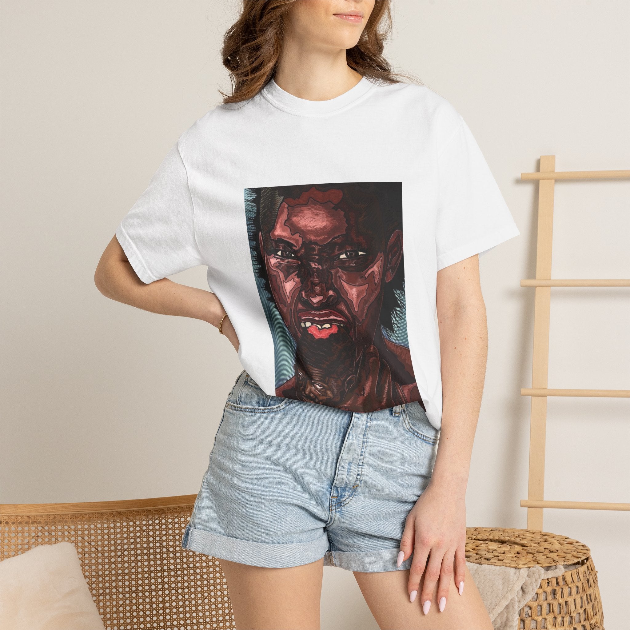 Graphic Portrait T-Shirt — Bold Expressive Face Art Tee