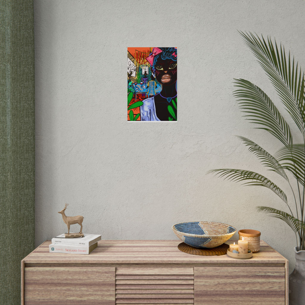 Copy of Rolled Art Poster — Colorful Afrocentric Girl Illustration