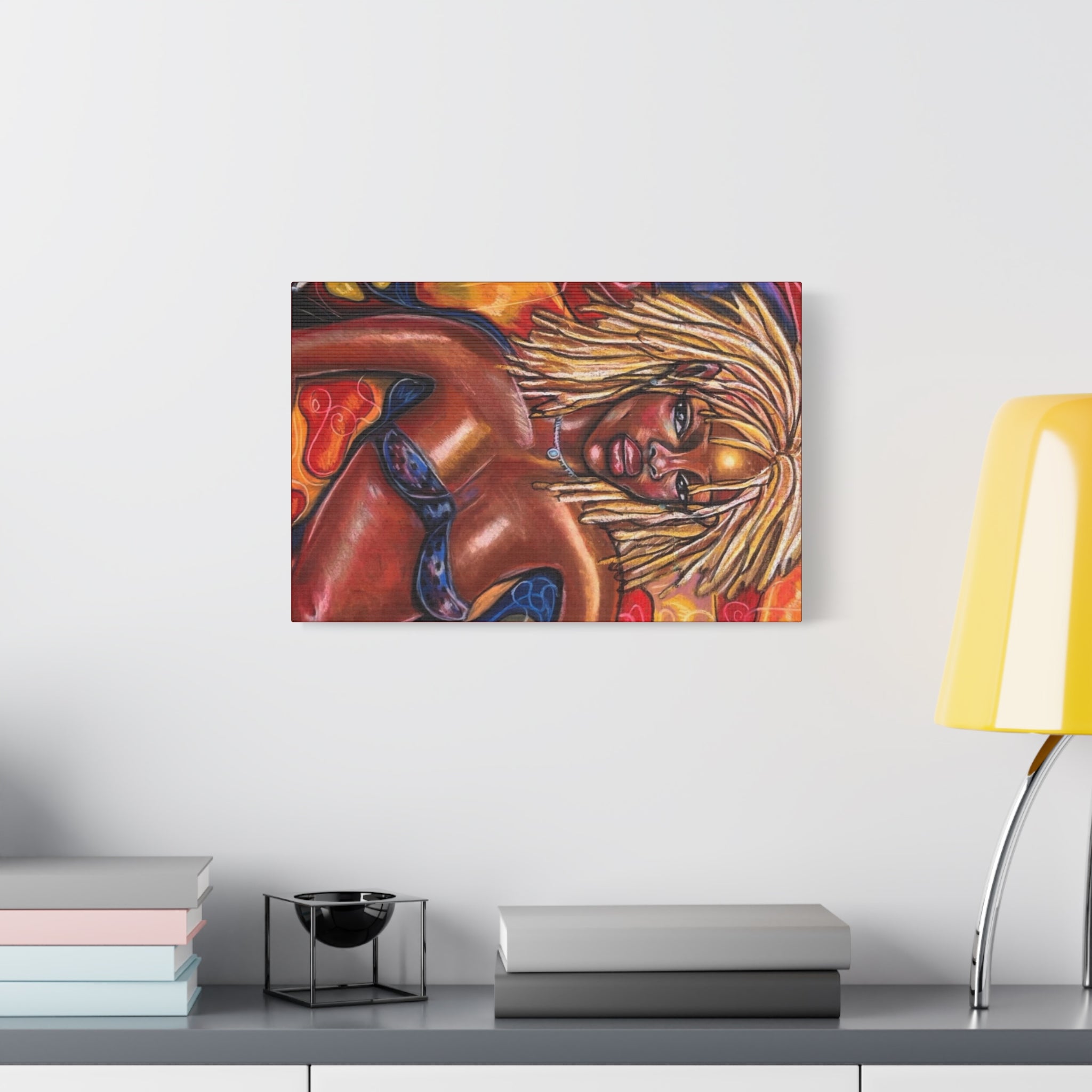 Canvas Wall Art — Bold Afrocentric Portrait of Woman with Blonde Locs
