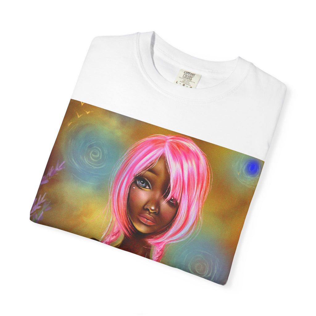 Mystic Pink-Haired Woman Graphic T-Shirt