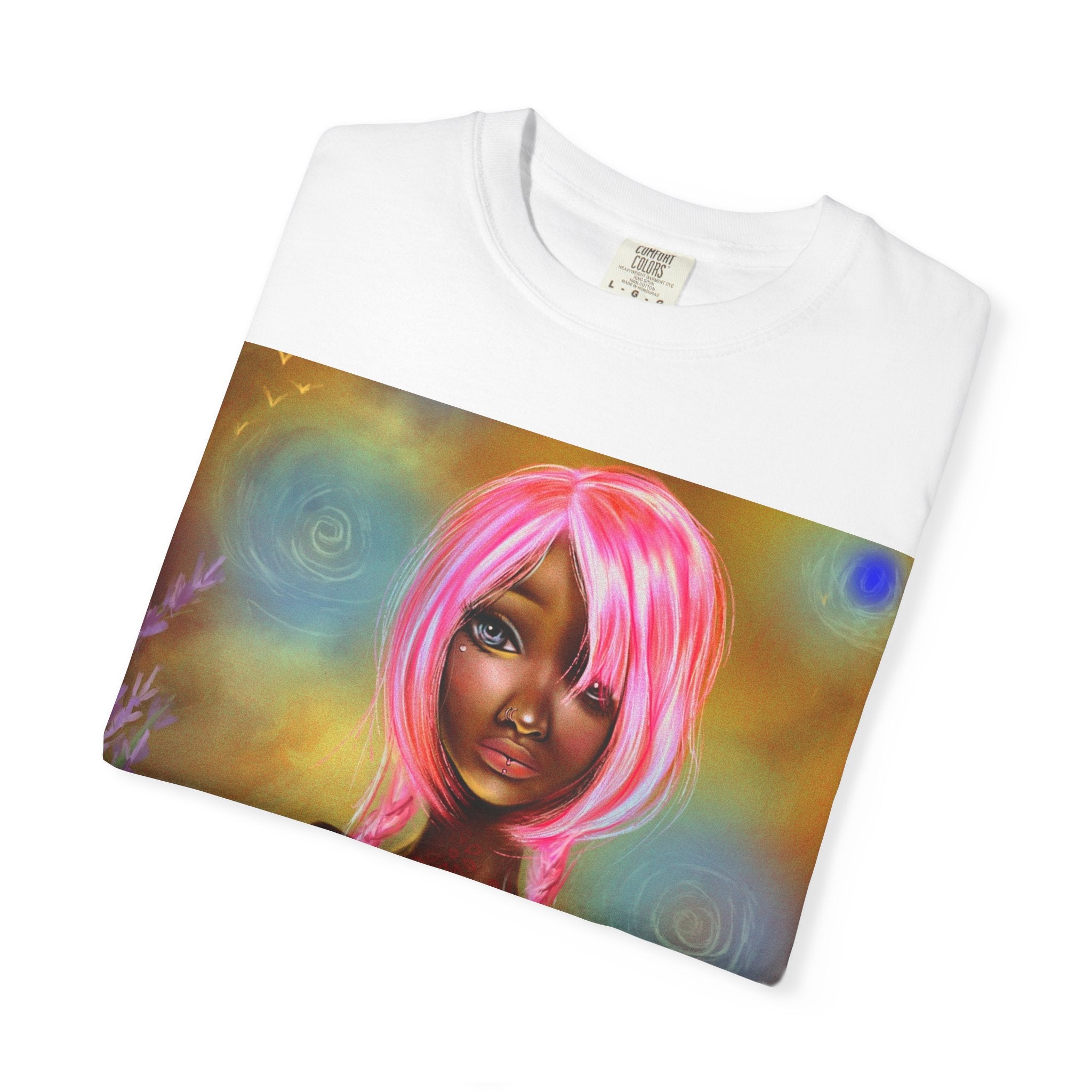 Mystic Pink-Haired Woman Graphic T-Shirt