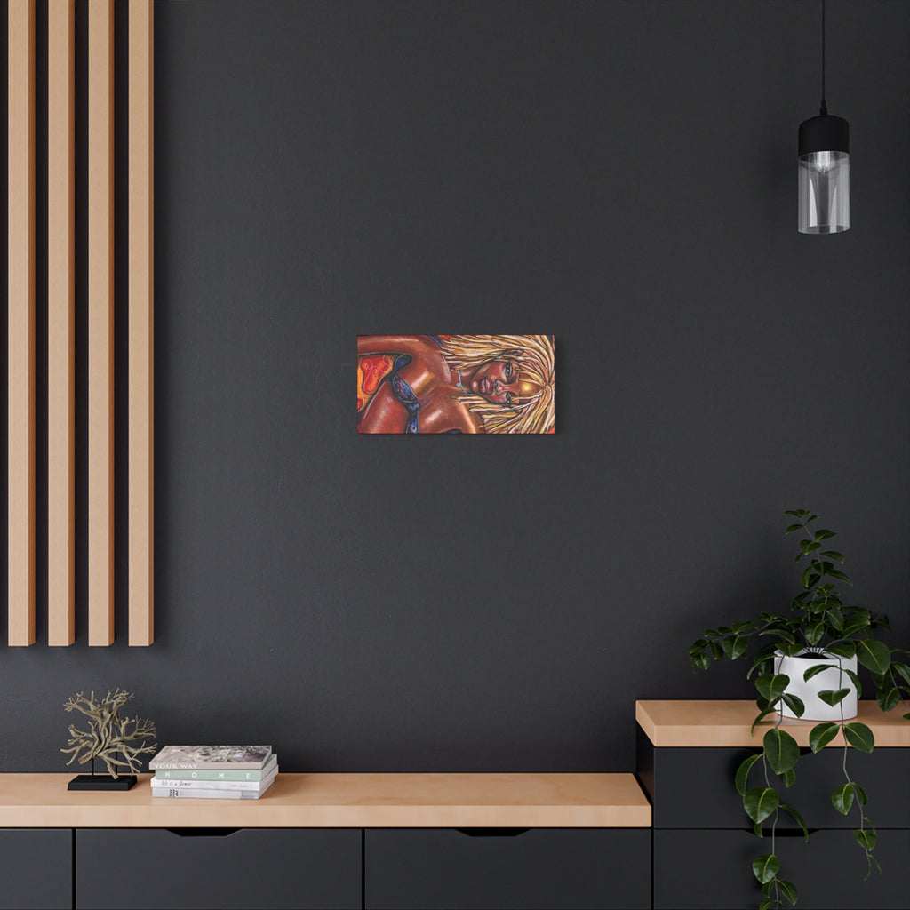 Canvas Wall Art — Bold Afrocentric Portrait of Woman with Blonde Locs