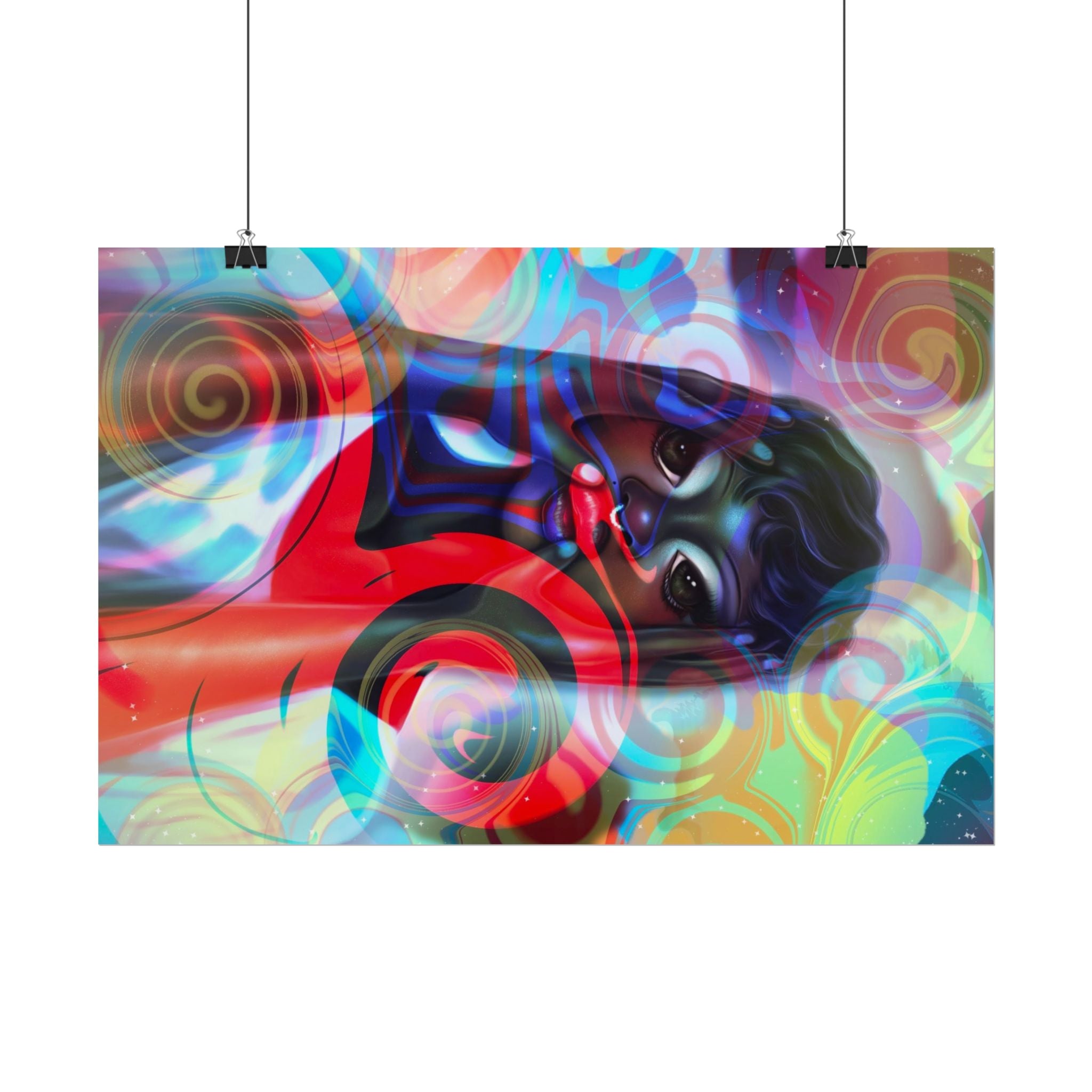 Abstract Afrocentric Art Poster — Vibrant Surreal Portrait Rolled Poster