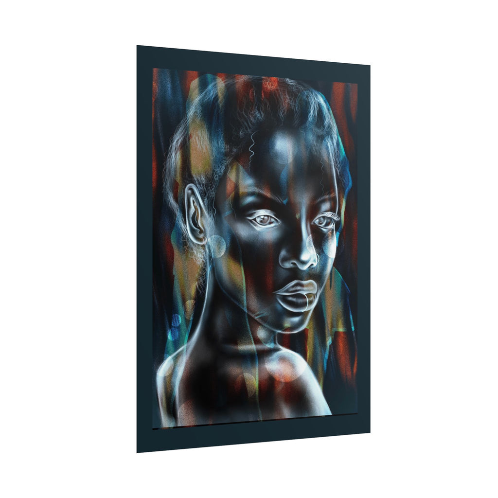 Abstract Neon Portrait Poster — Rolled Art Print