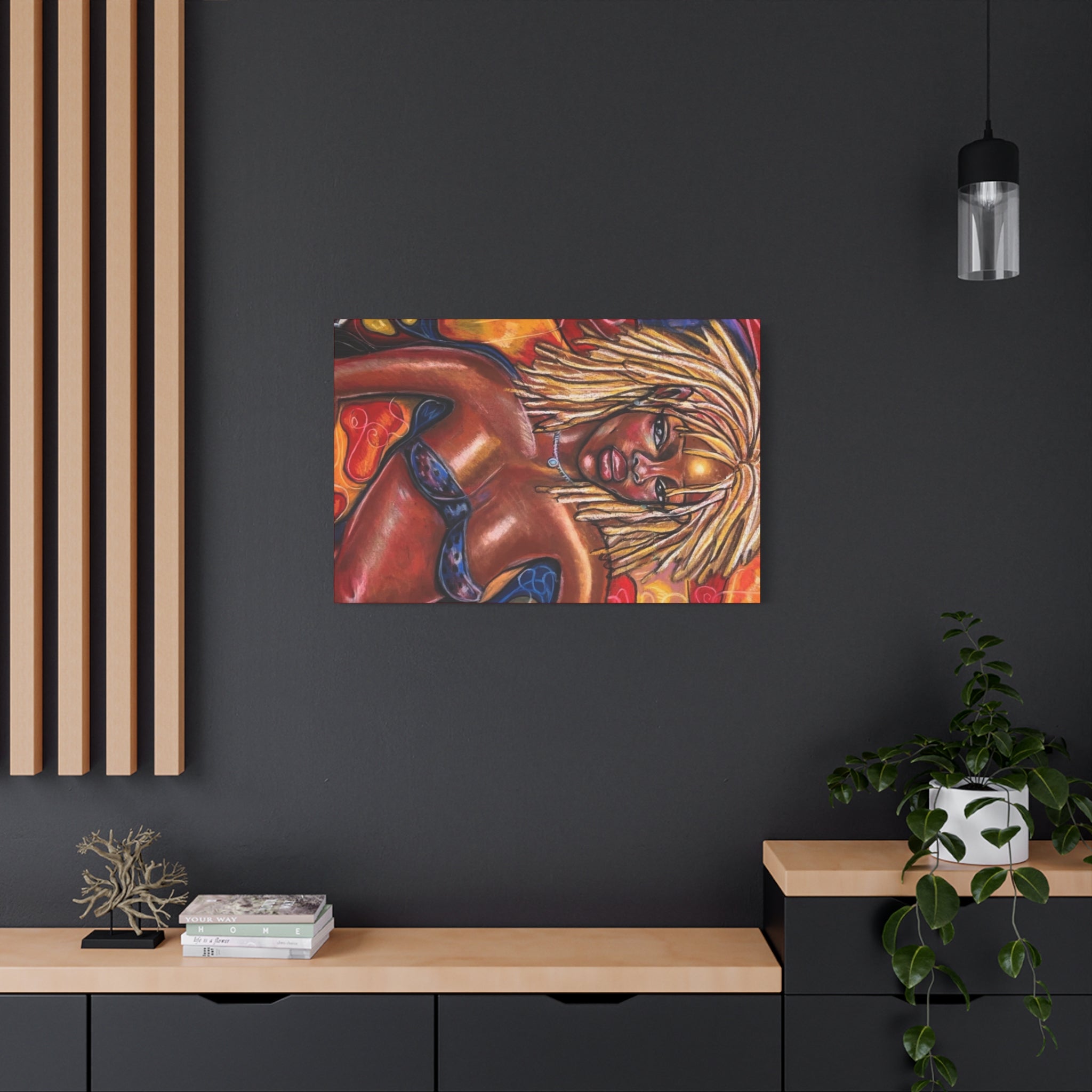 Canvas Wall Art — Bold Afrocentric Portrait of Woman with Blonde Locs