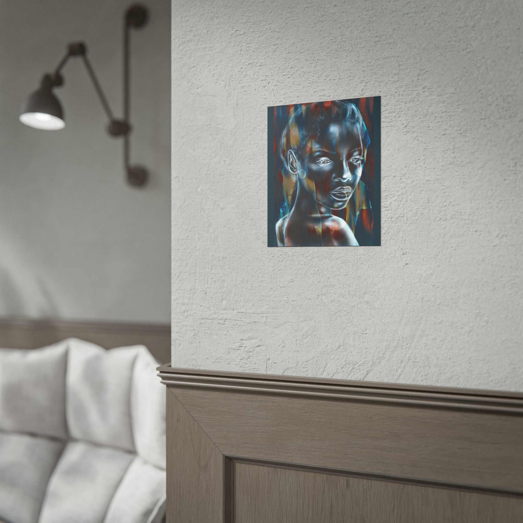 Abstract Neon Portrait Poster — Rolled Art Print