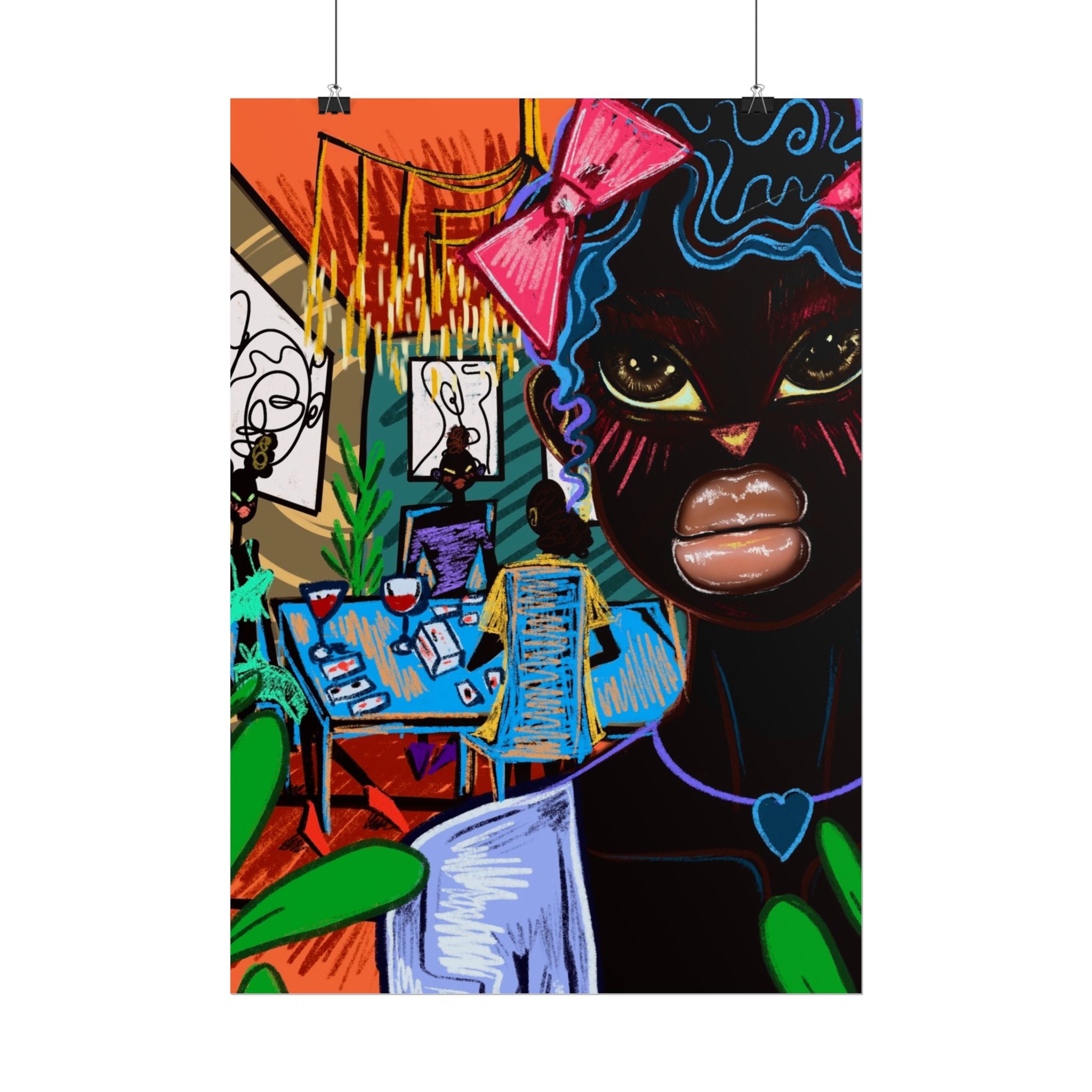 Copy of Rolled Art Poster — Colorful Afrocentric Girl Illustration