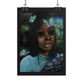 Butterfly Girl Rolled Poster — Surreal Portrait Wall Art