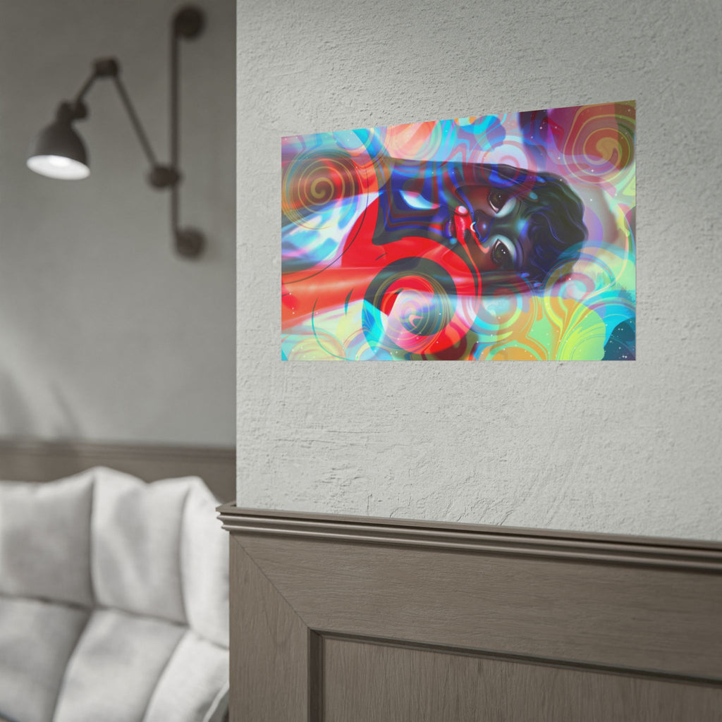 Abstract Afrocentric Art Poster — Vibrant Surreal Portrait Rolled Poster
