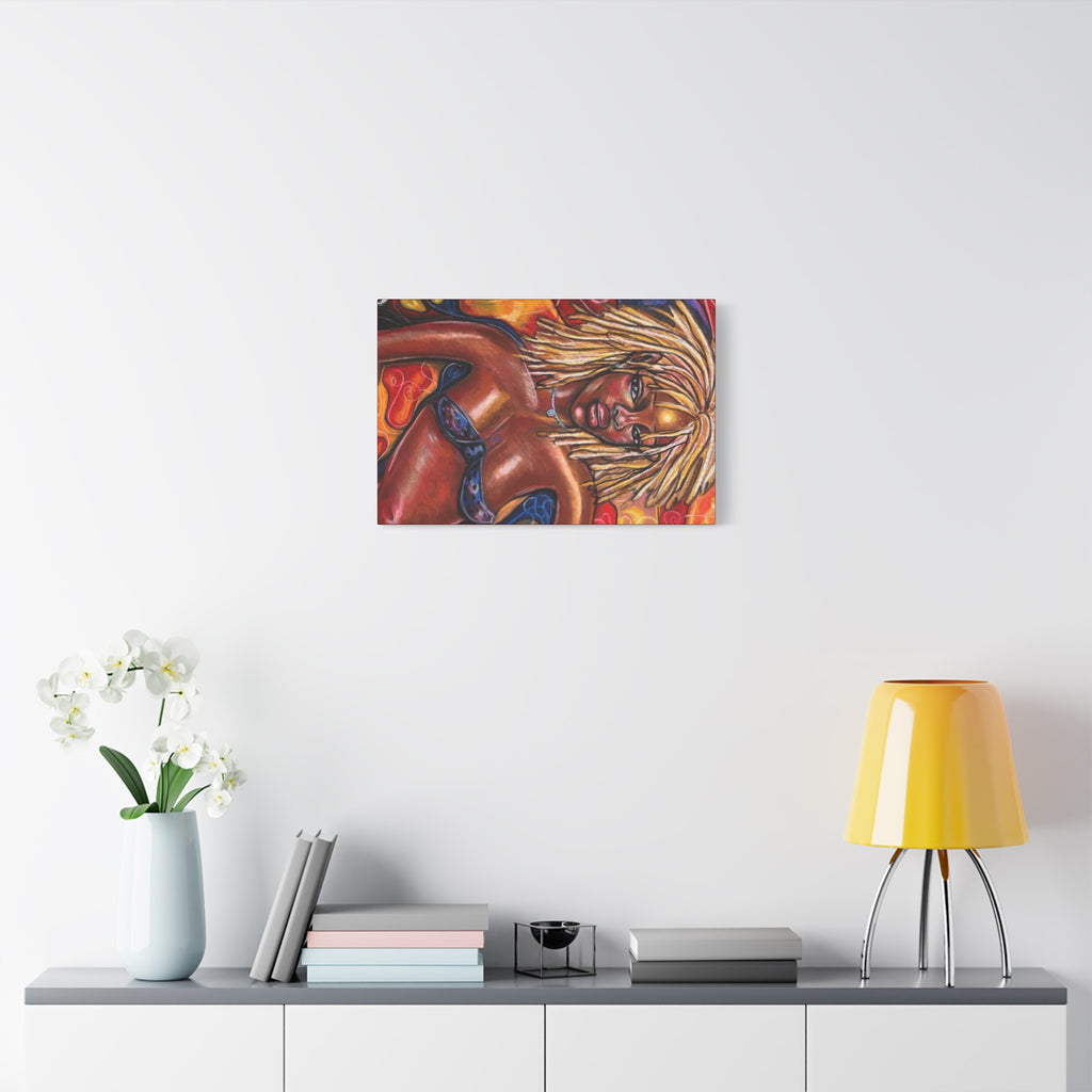 Canvas Wall Art — Bold Afrocentric Portrait of Woman with Blonde Locs