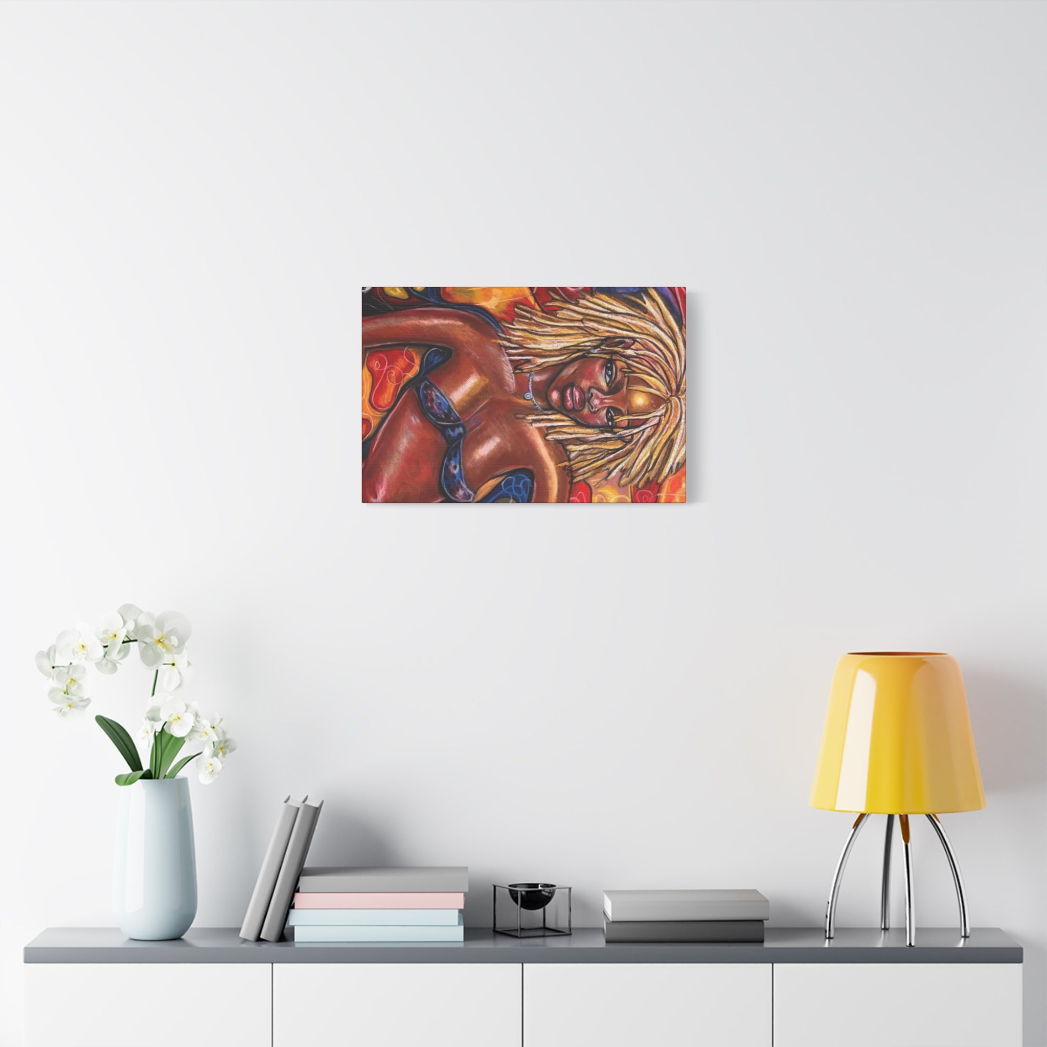 Canvas Wall Art — Bold Afrocentric Portrait of Woman with Blonde Locs
