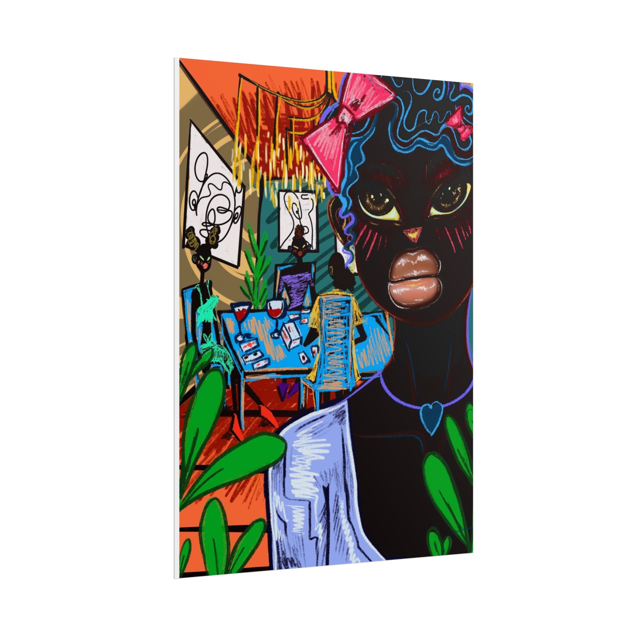 Copy of Rolled Art Poster — Colorful Afrocentric Girl Illustration