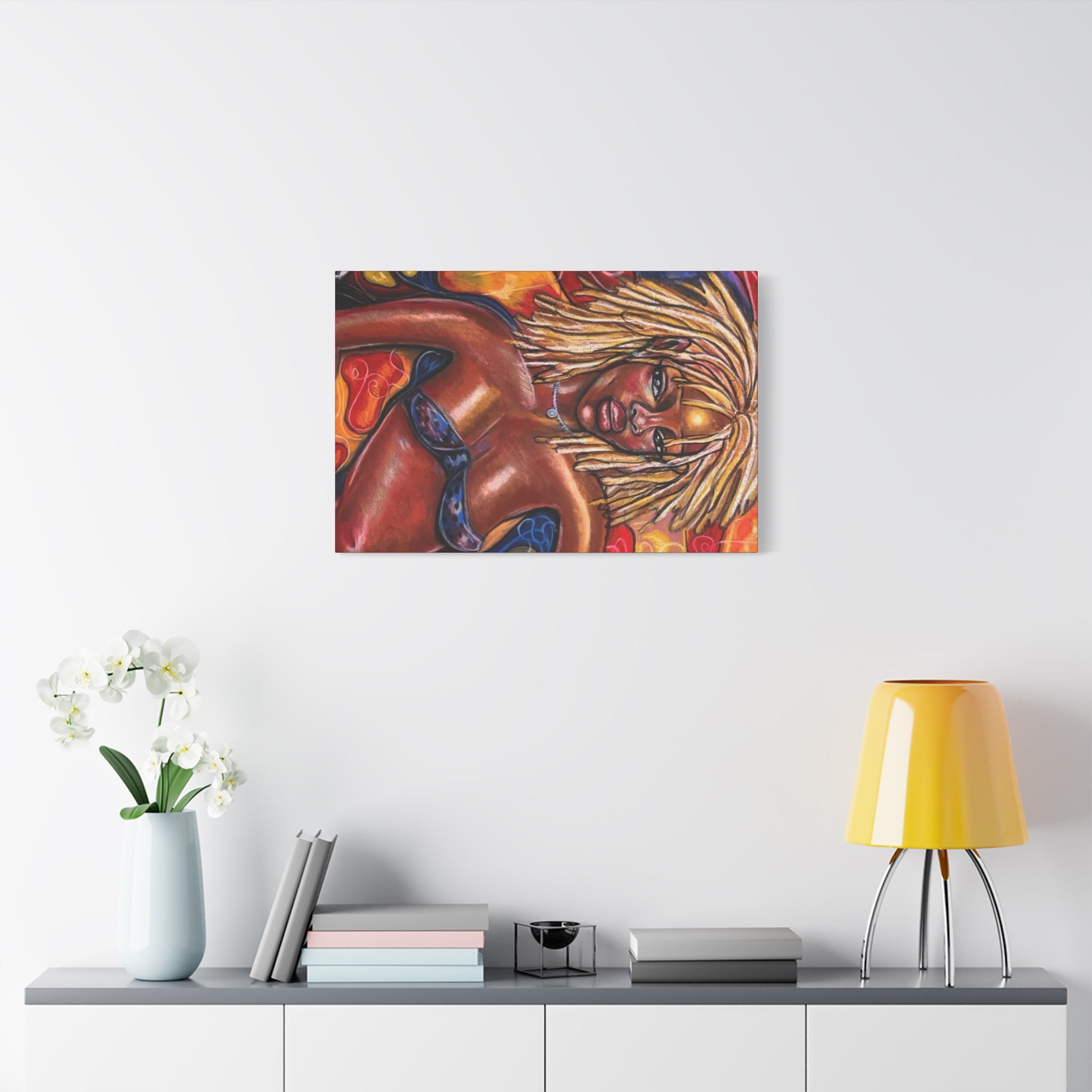 Canvas Wall Art — Bold Afrocentric Portrait of Woman with Blonde Locs