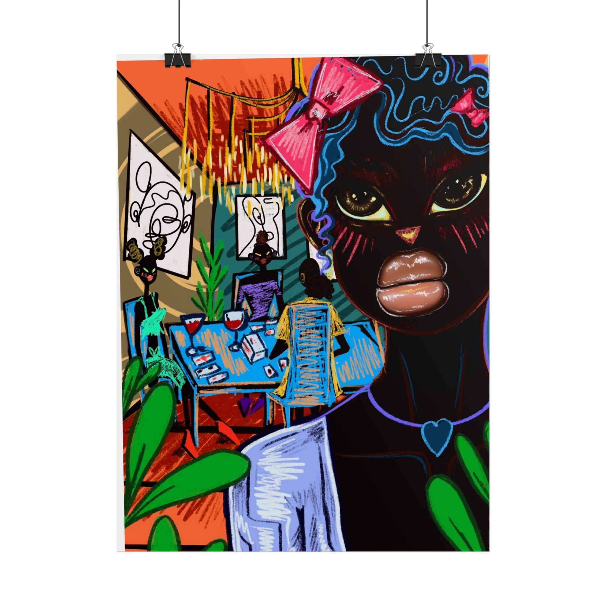 Copy of Rolled Art Poster — Colorful Afrocentric Girl Illustration