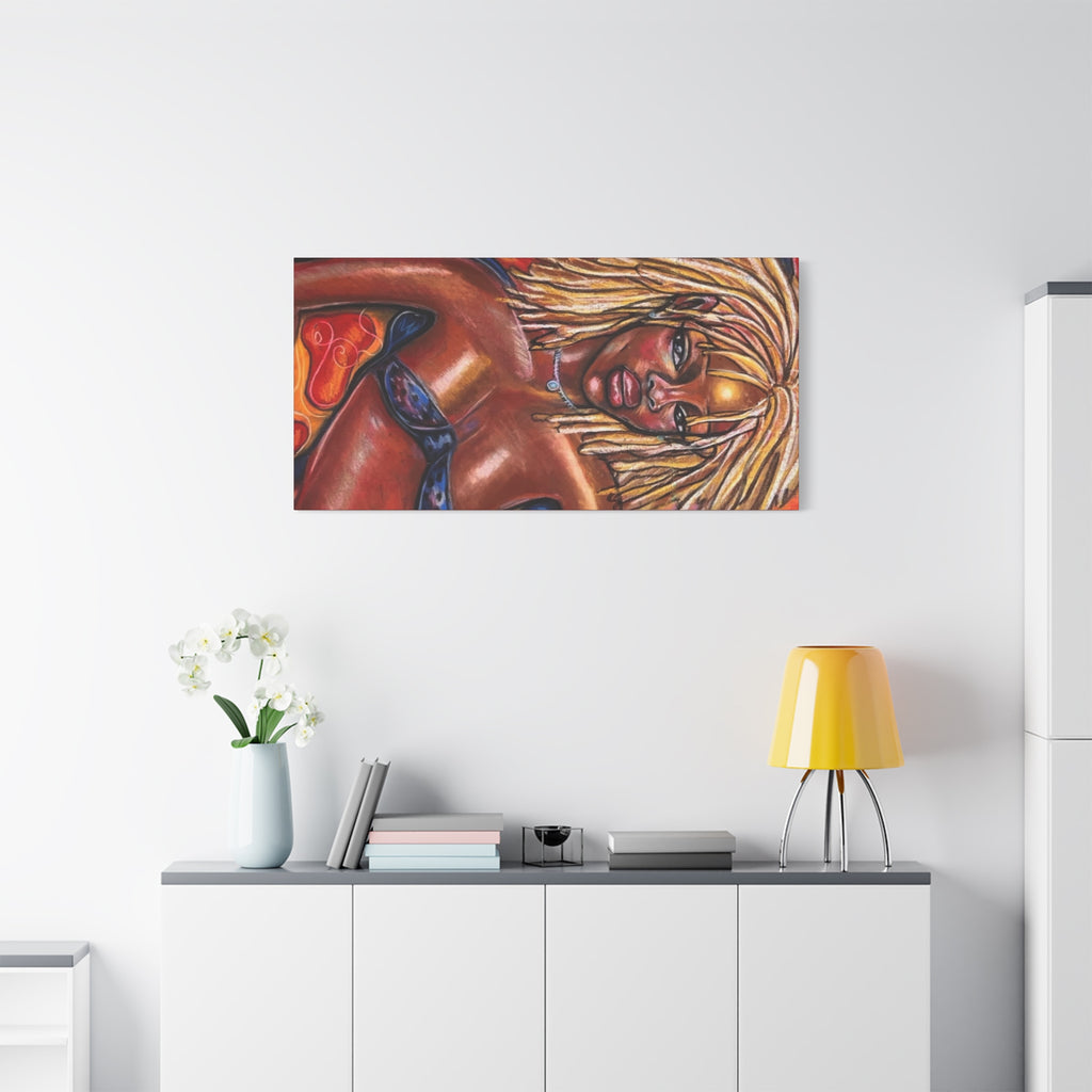 Canvas Wall Art — Bold Afrocentric Portrait of Woman with Blonde Locs