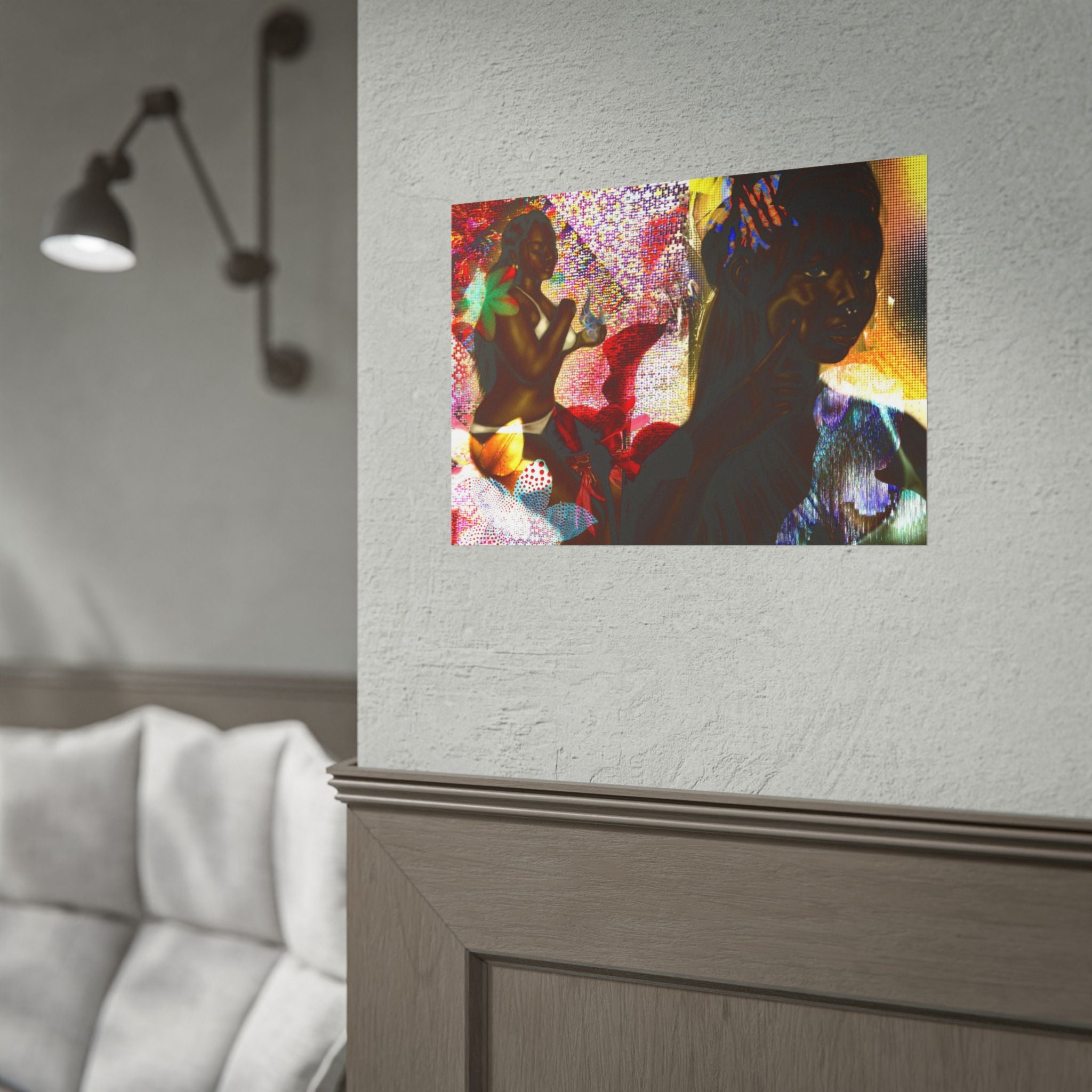Abstract Afrocentric Art Poster – Tropical Woman Collage Rolled Print