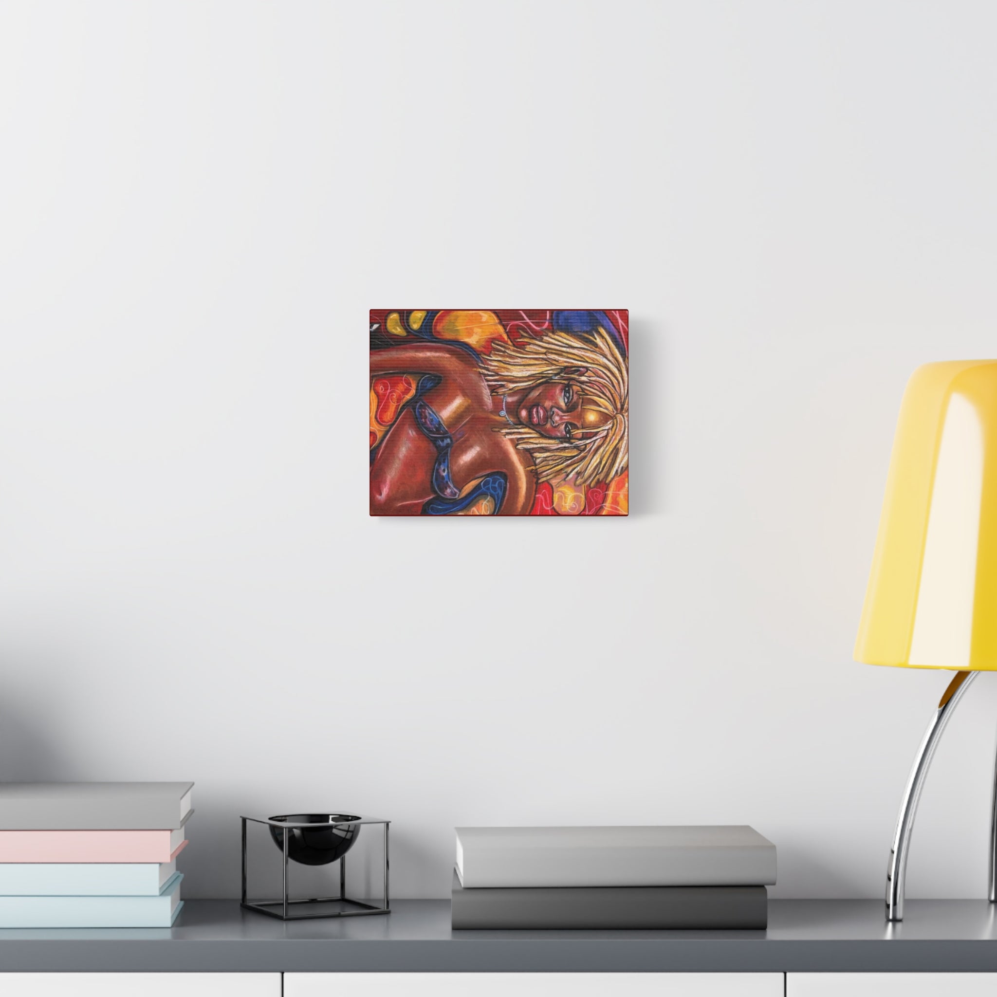 Canvas Wall Art — Bold Afrocentric Portrait of Woman with Blonde Locs