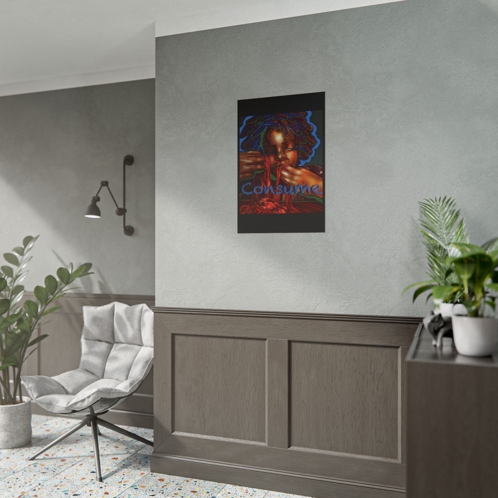 Consume Art Poster — Surreal Portrait Wall Print