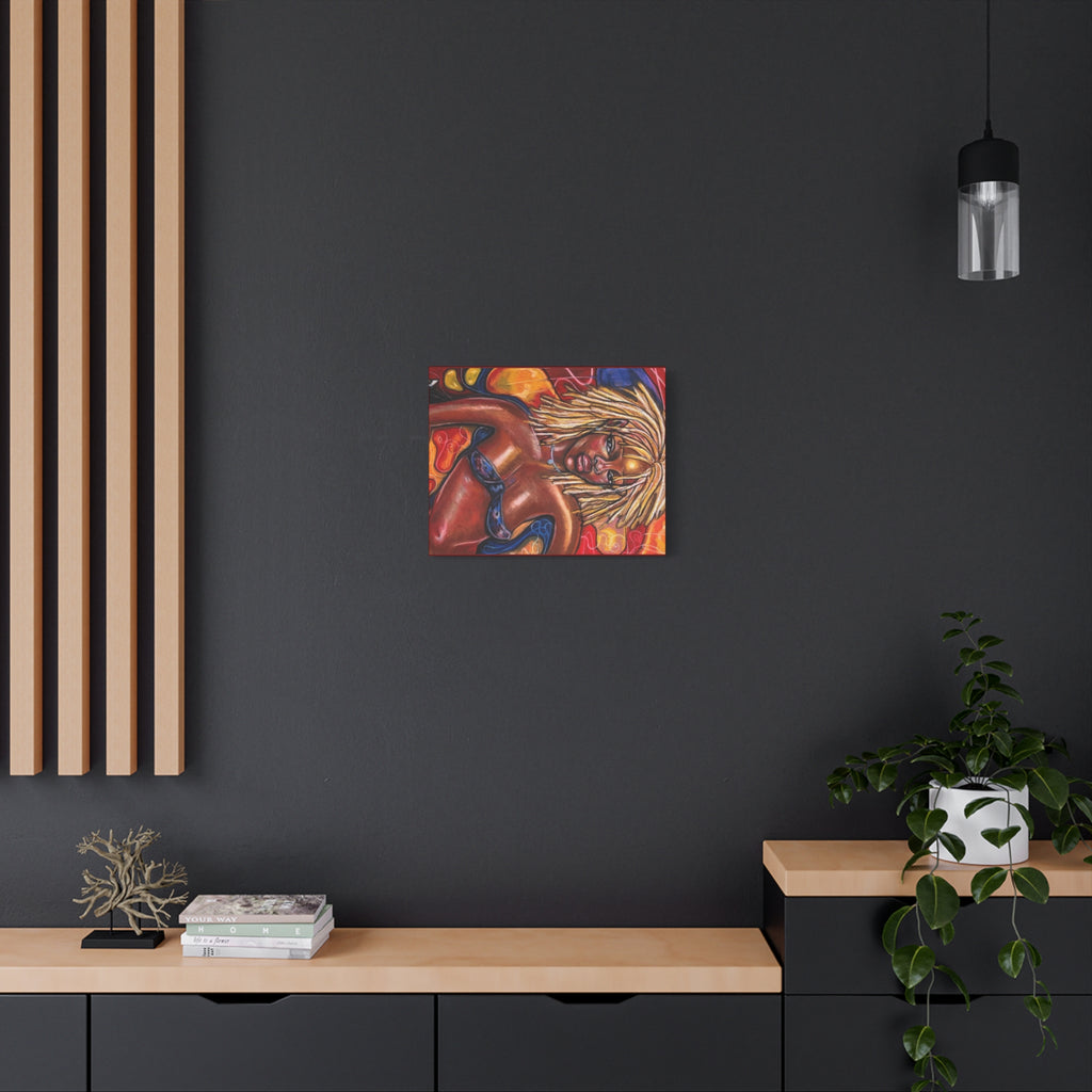 Canvas Wall Art — Bold Afrocentric Portrait of Woman with Blonde Locs