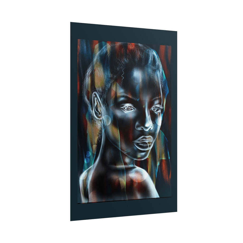 Abstract Neon Portrait Poster — Rolled Art Print