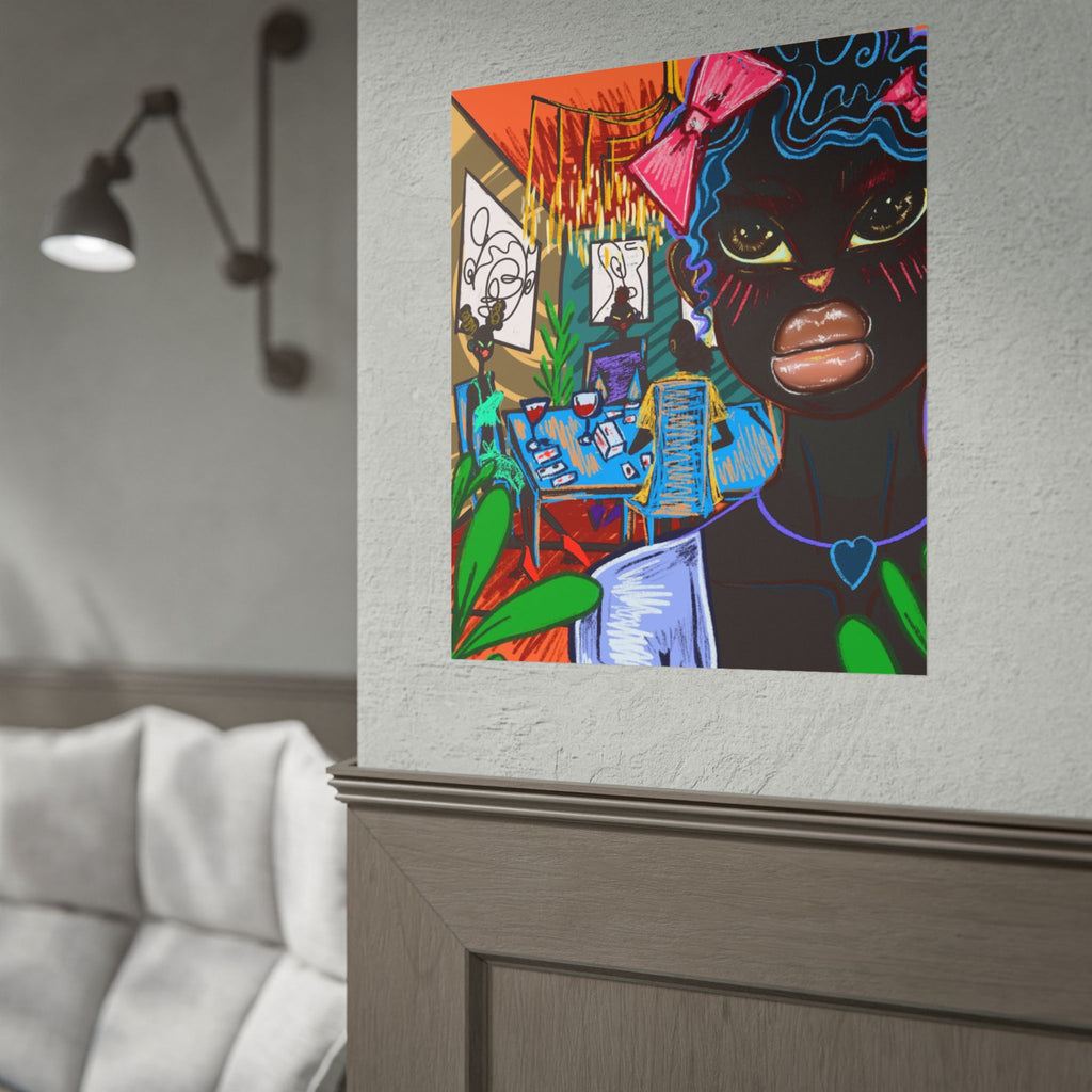 Copy of Rolled Art Poster — Colorful Afrocentric Girl Illustration