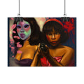 Rolled Poster — Surreal Portrait Duo Art Print (Masked Woman & Camera)