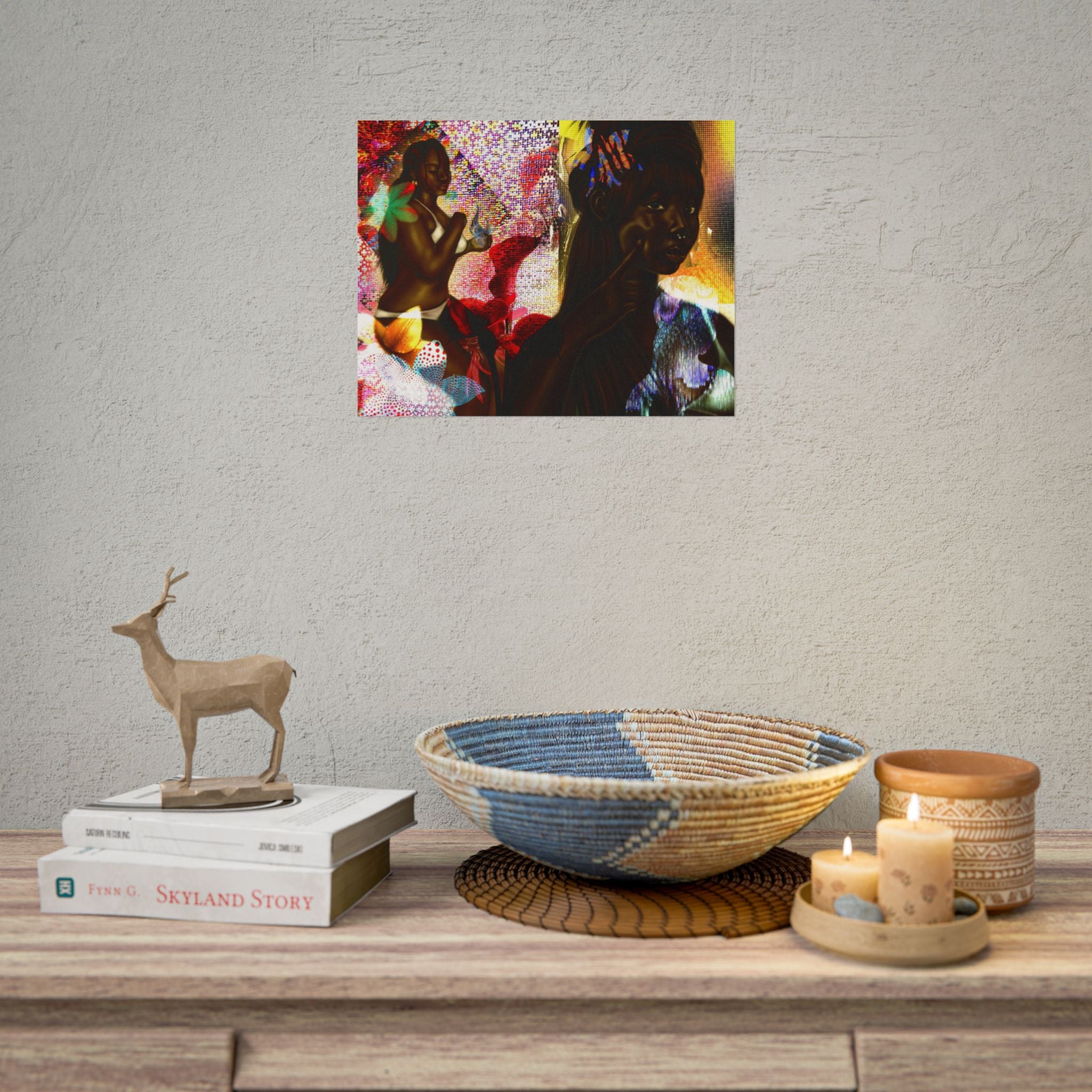 Abstract Afrocentric Art Poster – Tropical Woman Collage Rolled Print