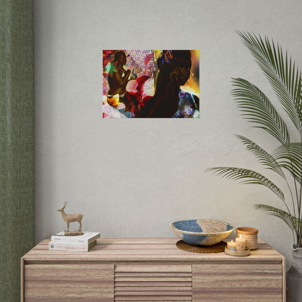 Abstract Afrocentric Art Poster – Tropical Woman Collage Rolled Print