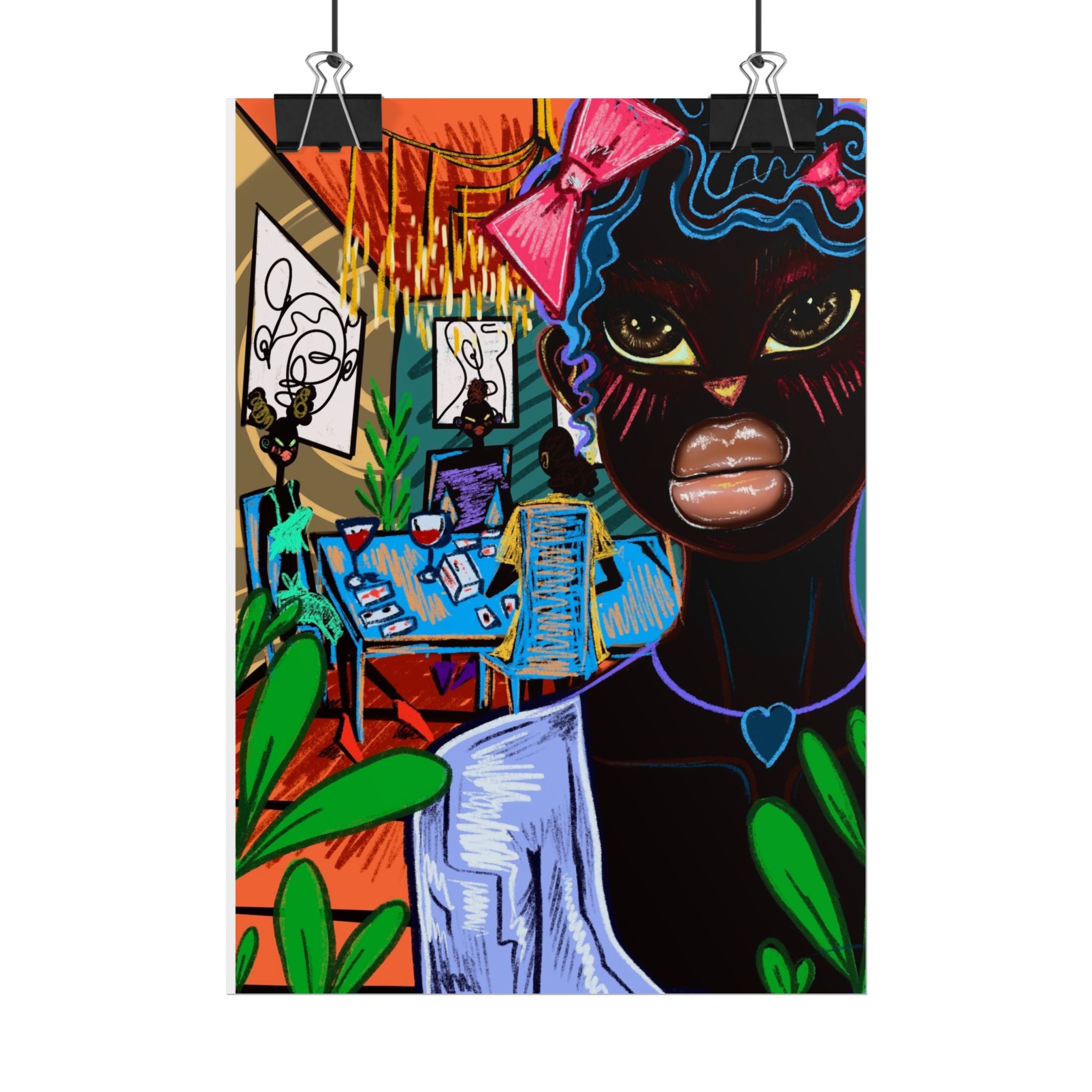 Copy of Rolled Art Poster — Colorful Afrocentric Girl Illustration