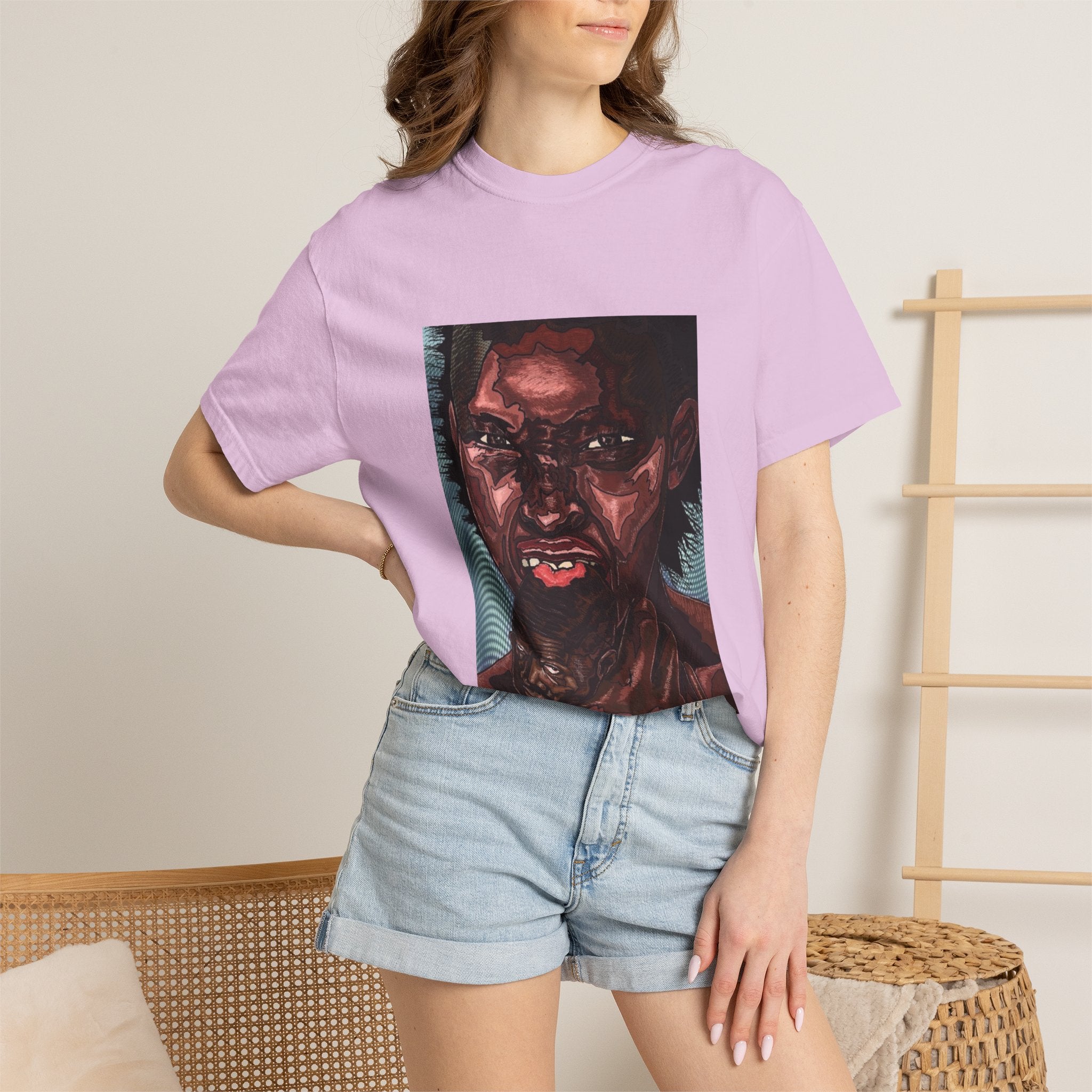 Graphic Portrait T-Shirt — Bold Expressive Face Art Tee