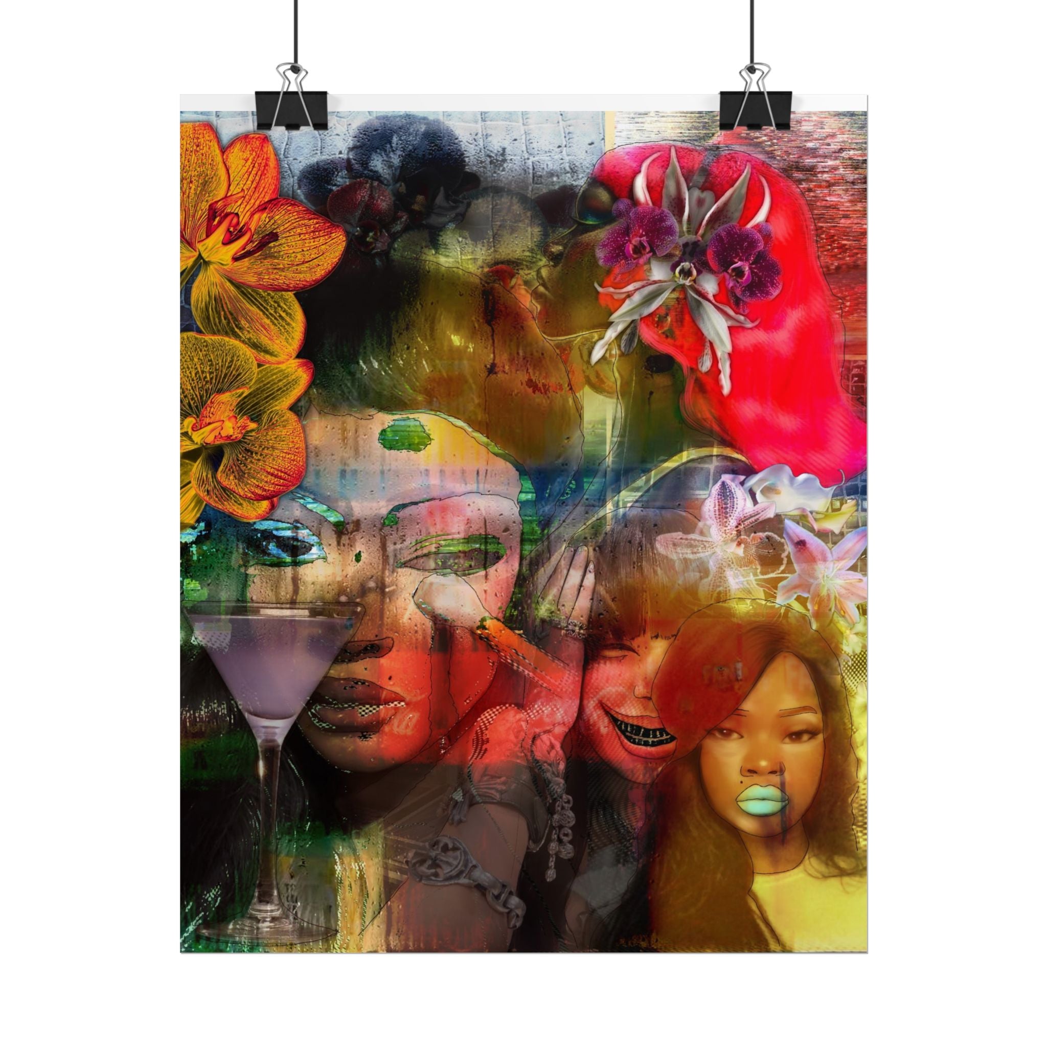 Vibrant Afrocentric Pop Art Poster — Colorful Women Portrait Wall Art