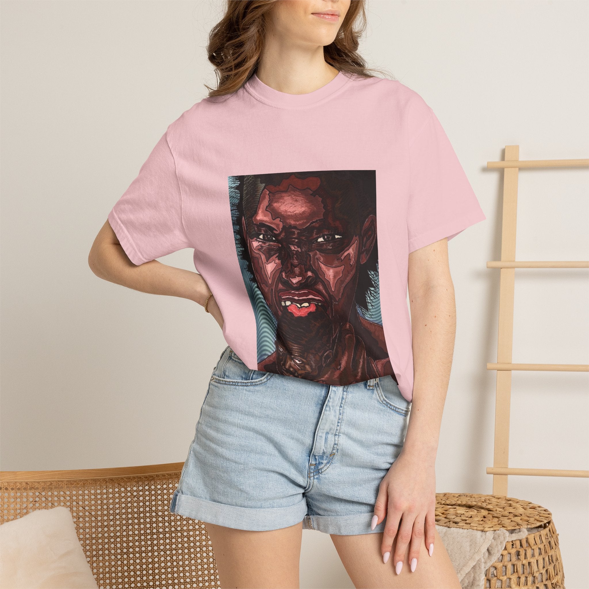 Graphic Portrait T-Shirt — Bold Expressive Face Art Tee