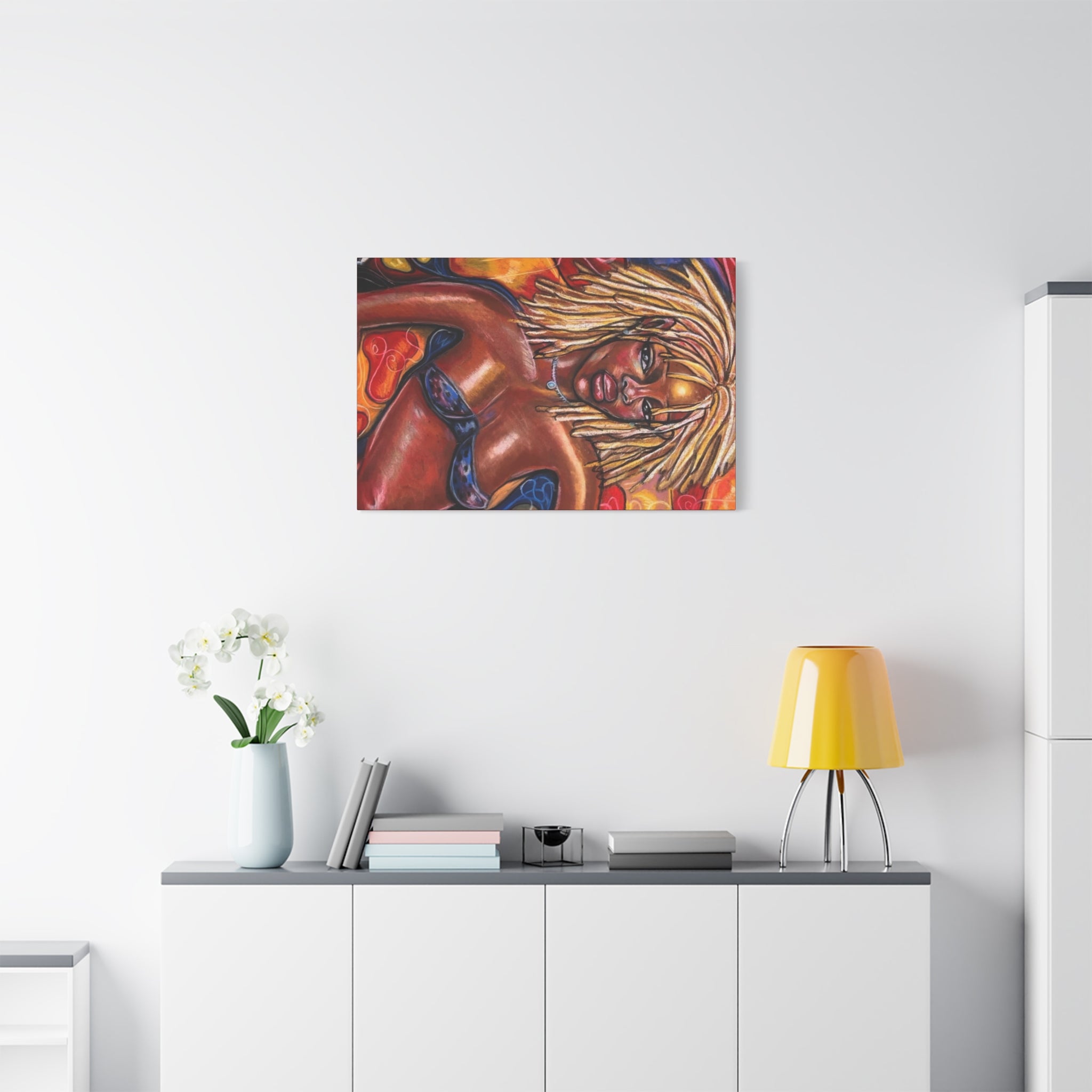 Canvas Wall Art — Bold Afrocentric Portrait of Woman with Blonde Locs