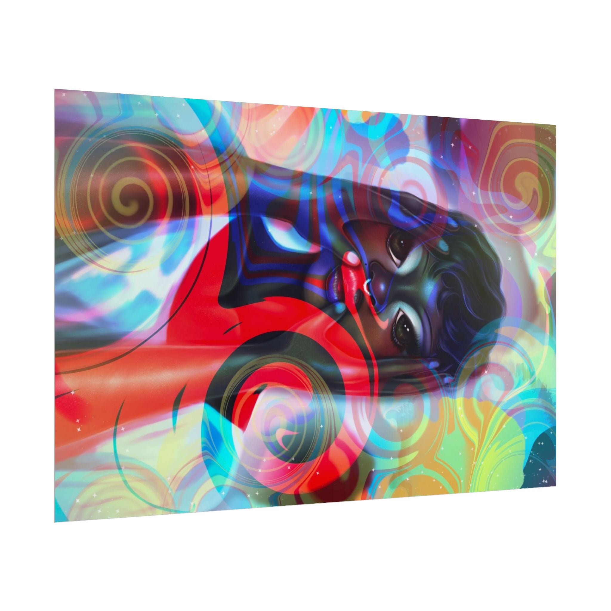 Abstract Afrocentric Art Poster — Vibrant Surreal Portrait Rolled Poster