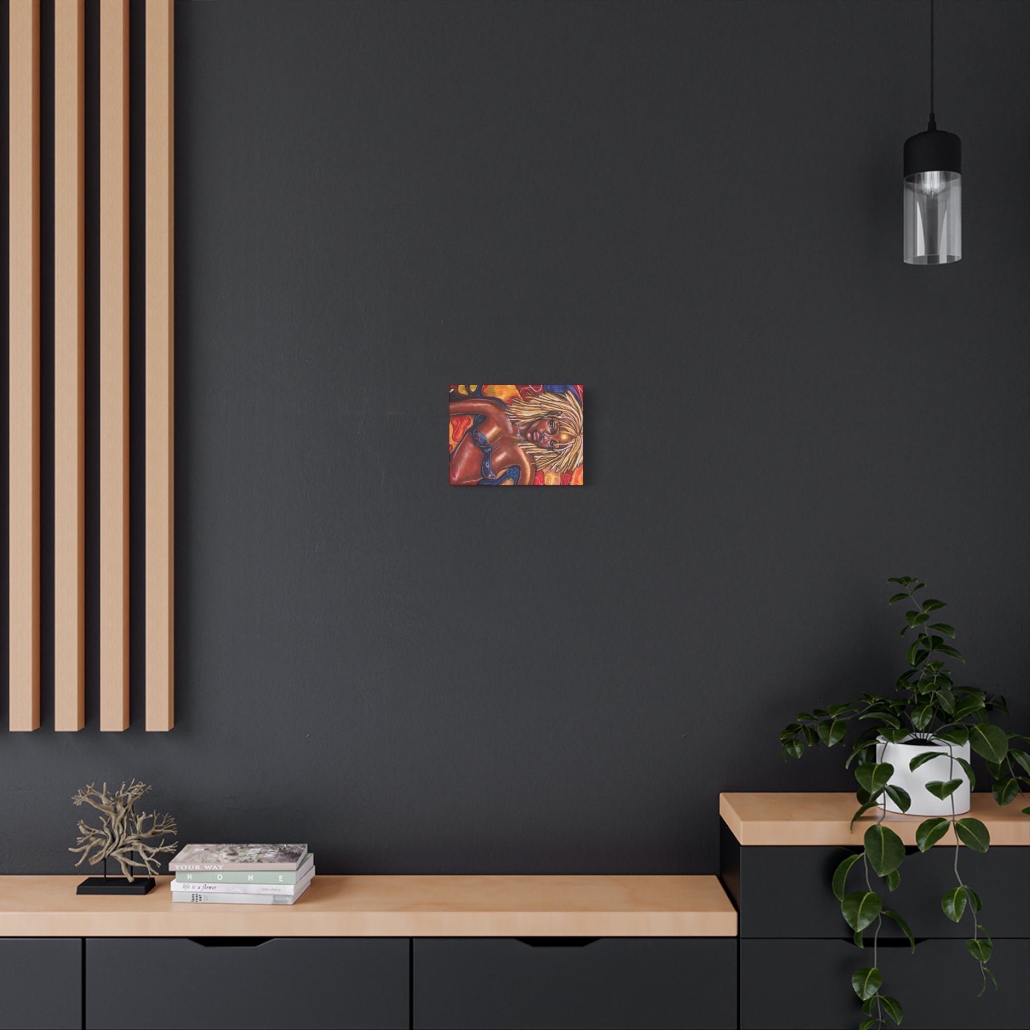 Canvas Wall Art — Bold Afrocentric Portrait of Woman with Blonde Locs