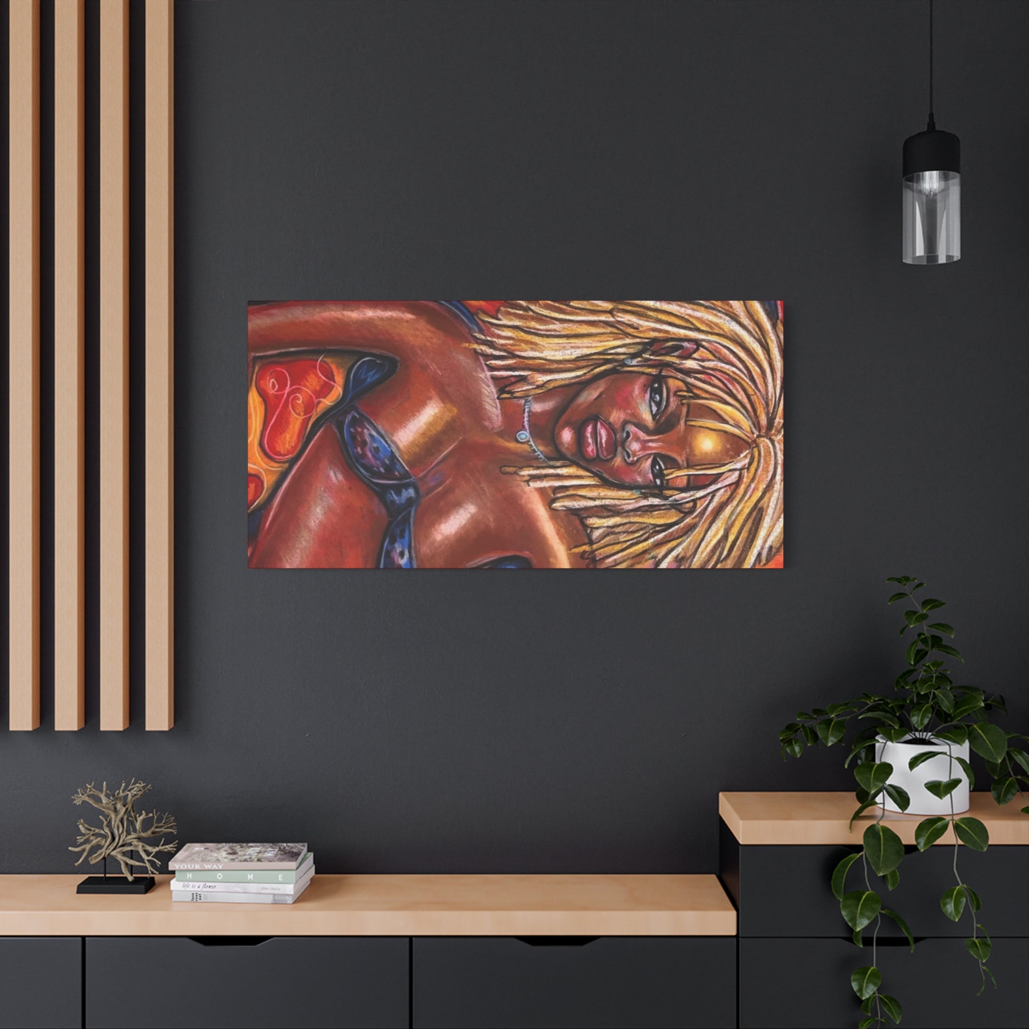 Canvas Wall Art — Bold Afrocentric Portrait of Woman with Blonde Locs