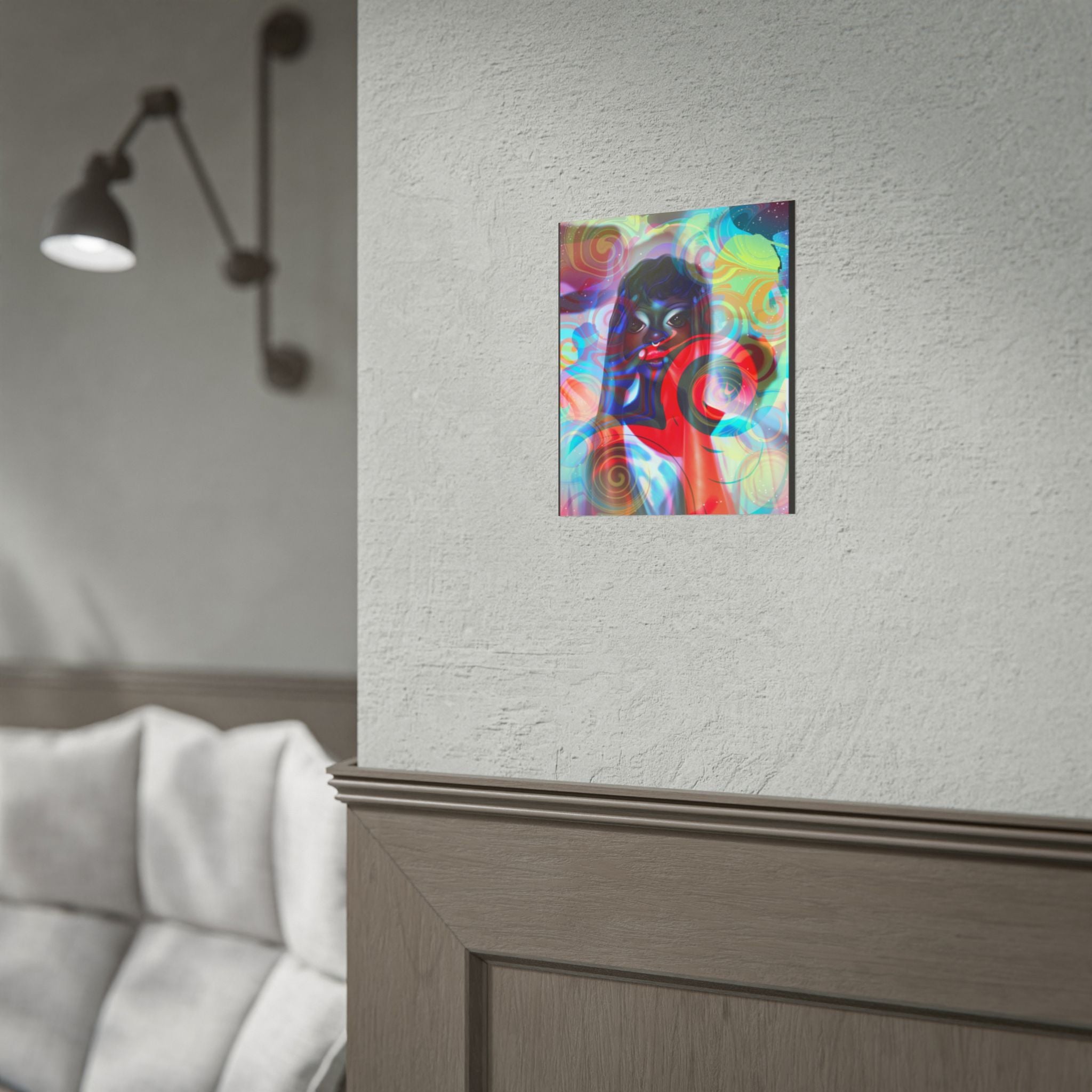 Abstract Afrocentric Art Poster — Vibrant Surreal Portrait Rolled Poster