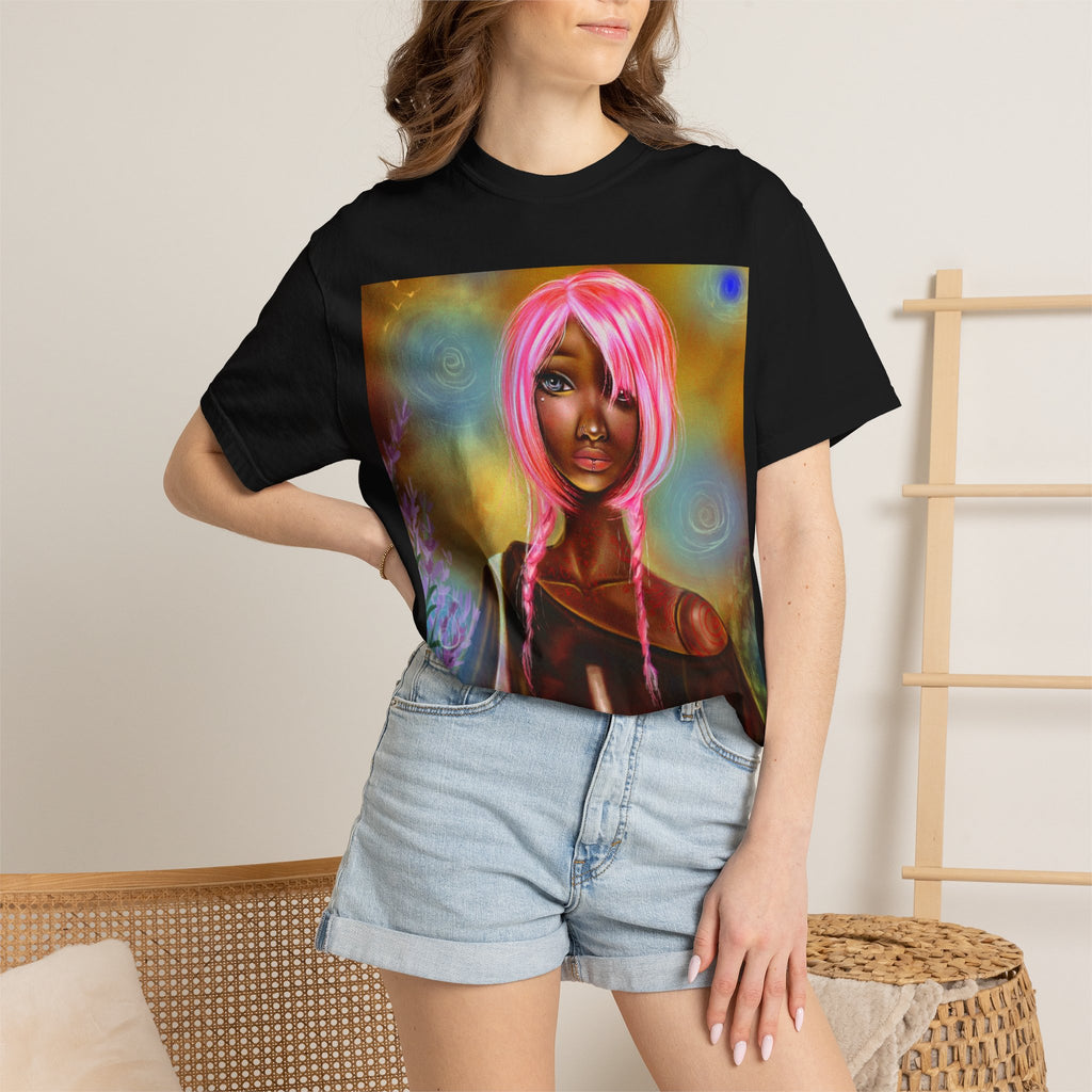 Mystic Pink-Haired Woman Graphic T-Shirt