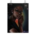 Afrofuturistic Portrait Poster — Moody Black Woman Art Print