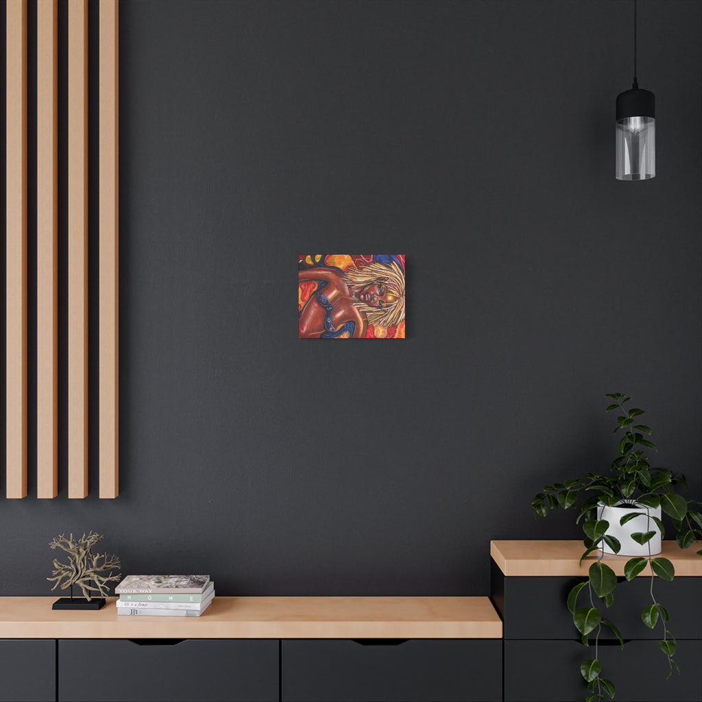 Canvas Wall Art — Bold Afrocentric Portrait of Woman with Blonde Locs