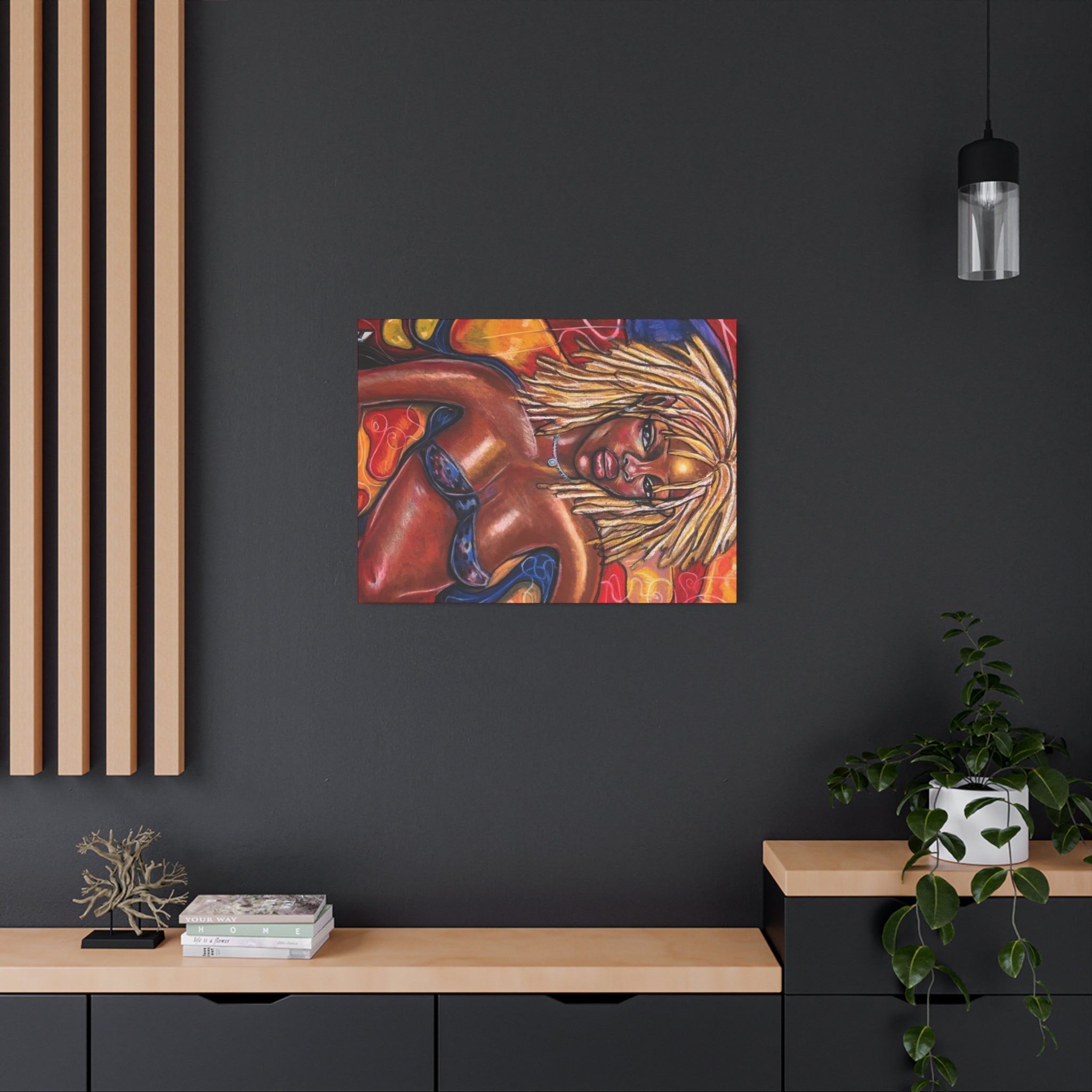 Canvas Wall Art — Bold Afrocentric Portrait of Woman with Blonde Locs