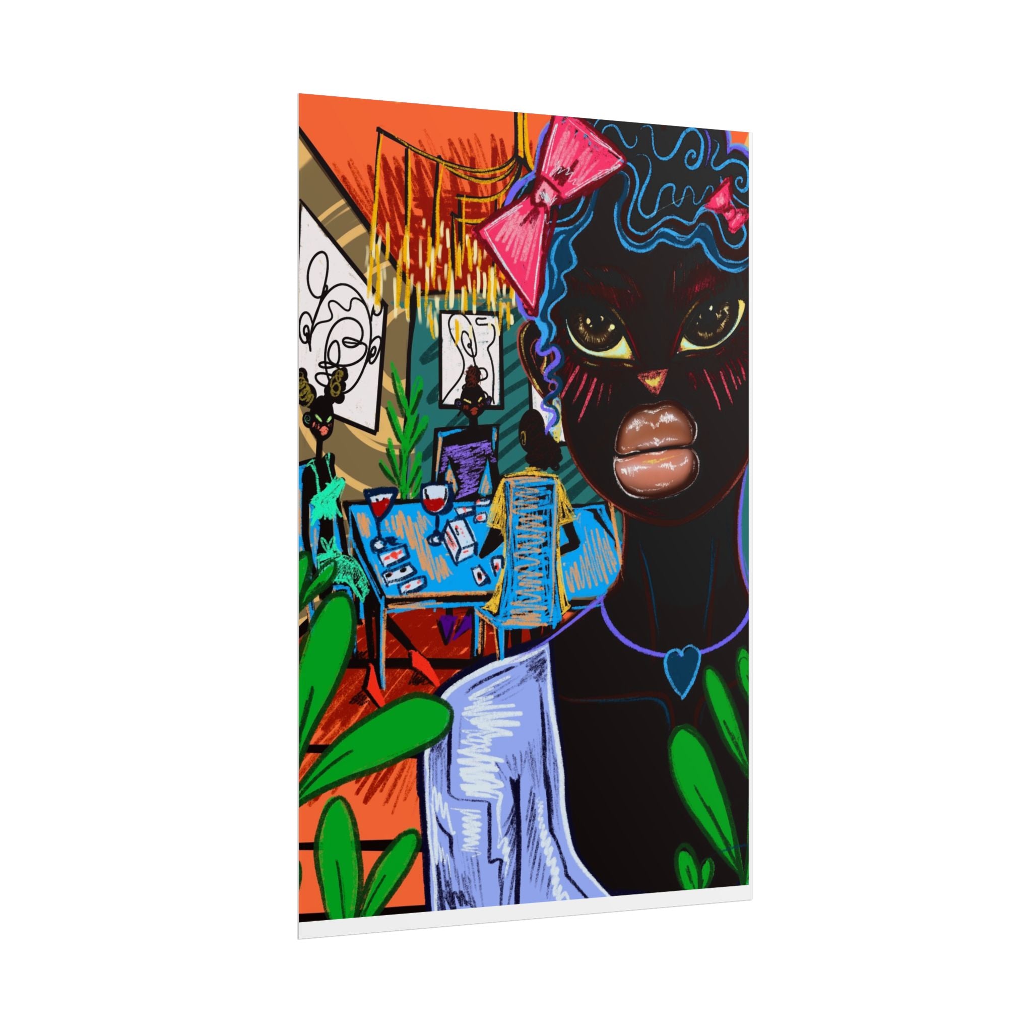 Copy of Rolled Art Poster — Colorful Afrocentric Girl Illustration
