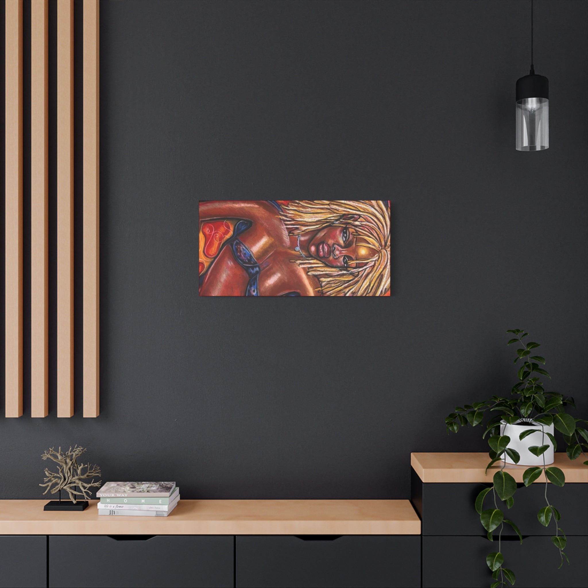 Canvas Wall Art — Bold Afrocentric Portrait of Woman with Blonde Locs
