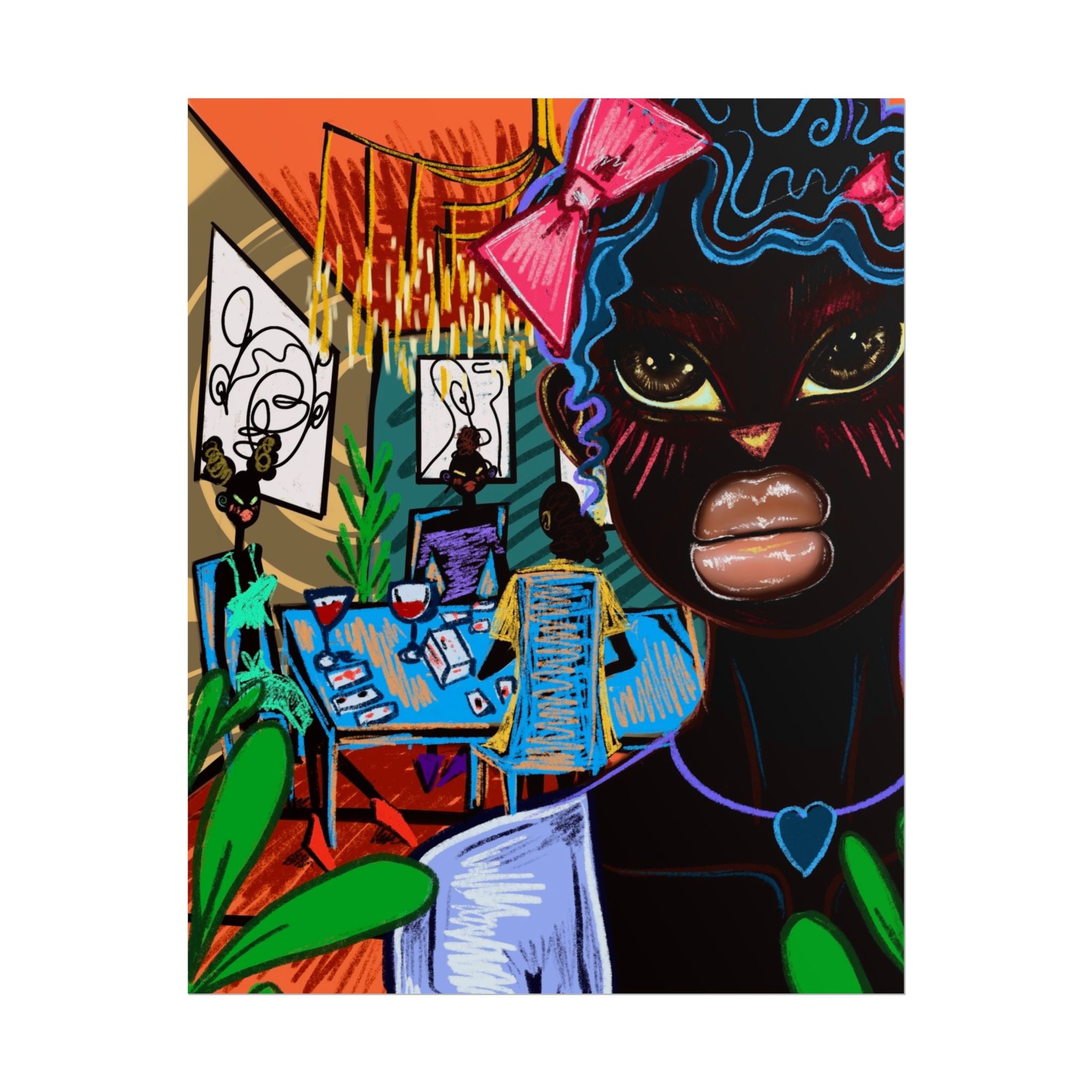 Copy of Rolled Art Poster — Colorful Afrocentric Girl Illustration