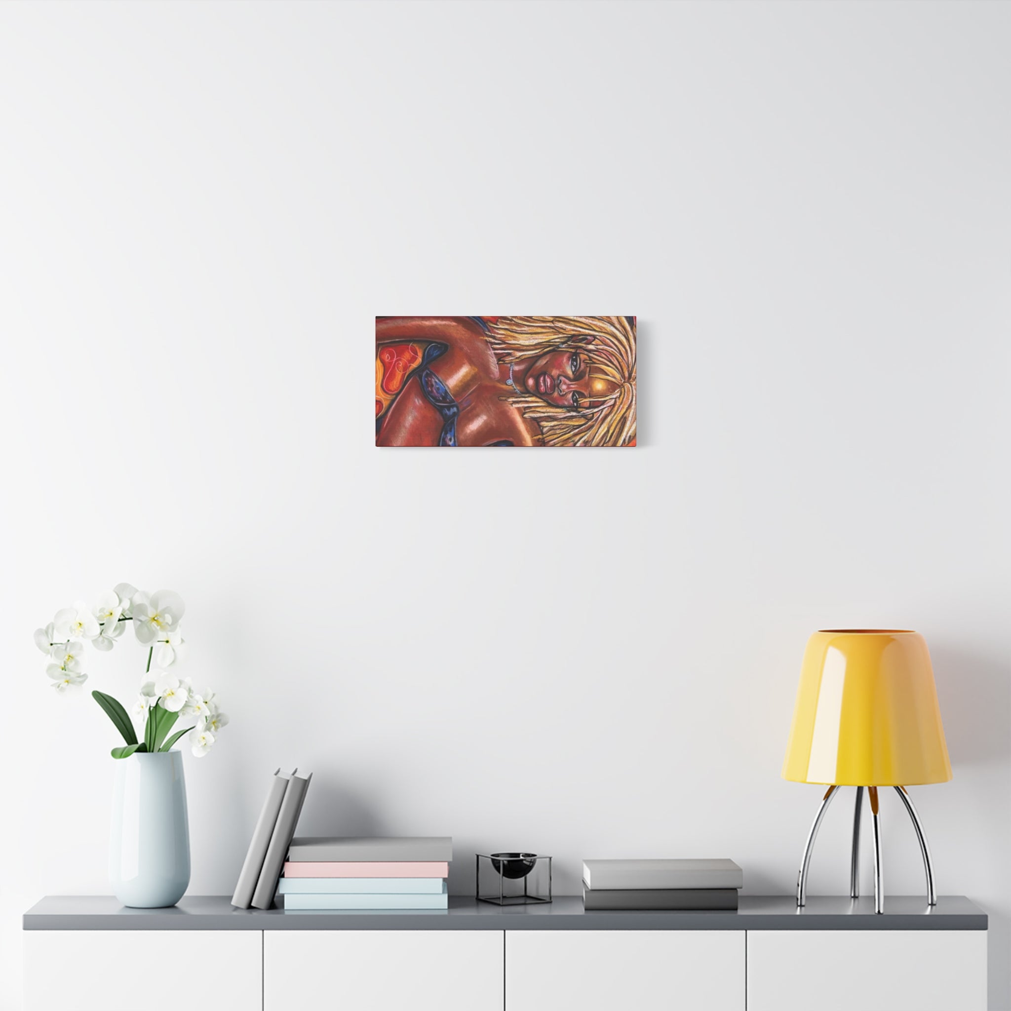 Canvas Wall Art — Bold Afrocentric Portrait of Woman with Blonde Locs