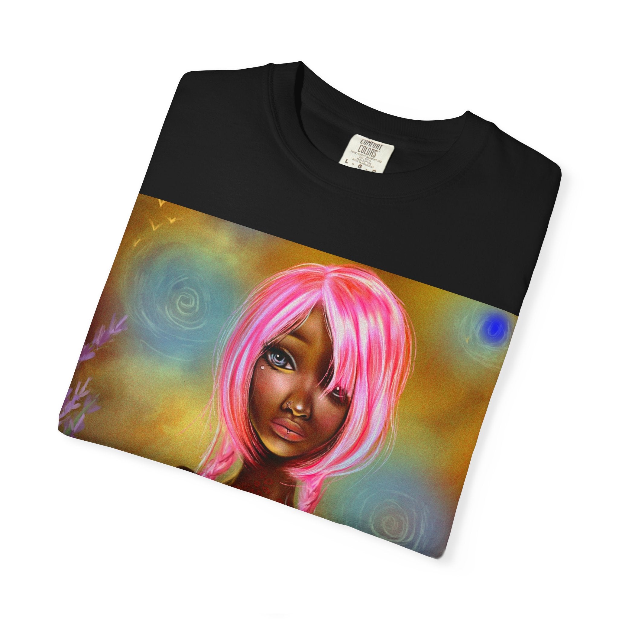 Mystic Pink-Haired Woman Graphic T-Shirt