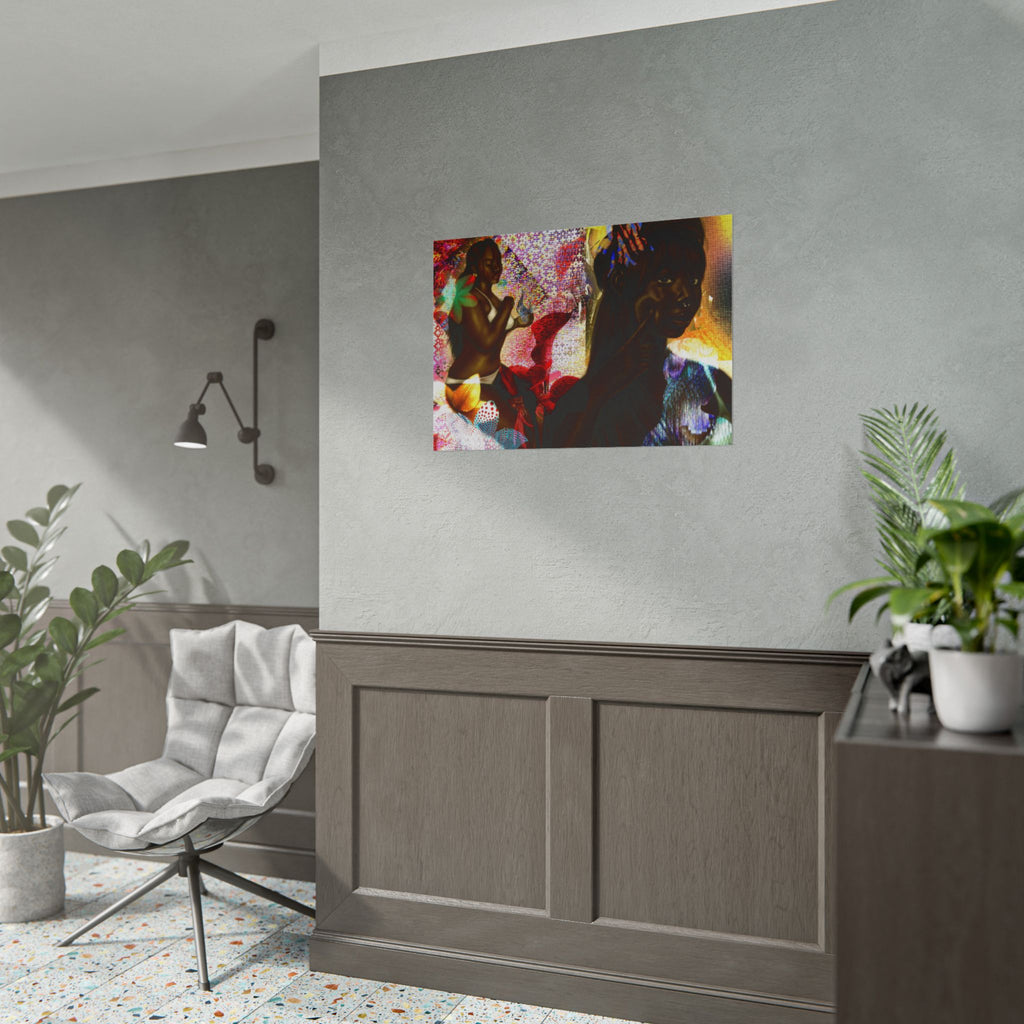 Rolled Poster — Vibrant Afrocentric Art Print with Tropical Flowers