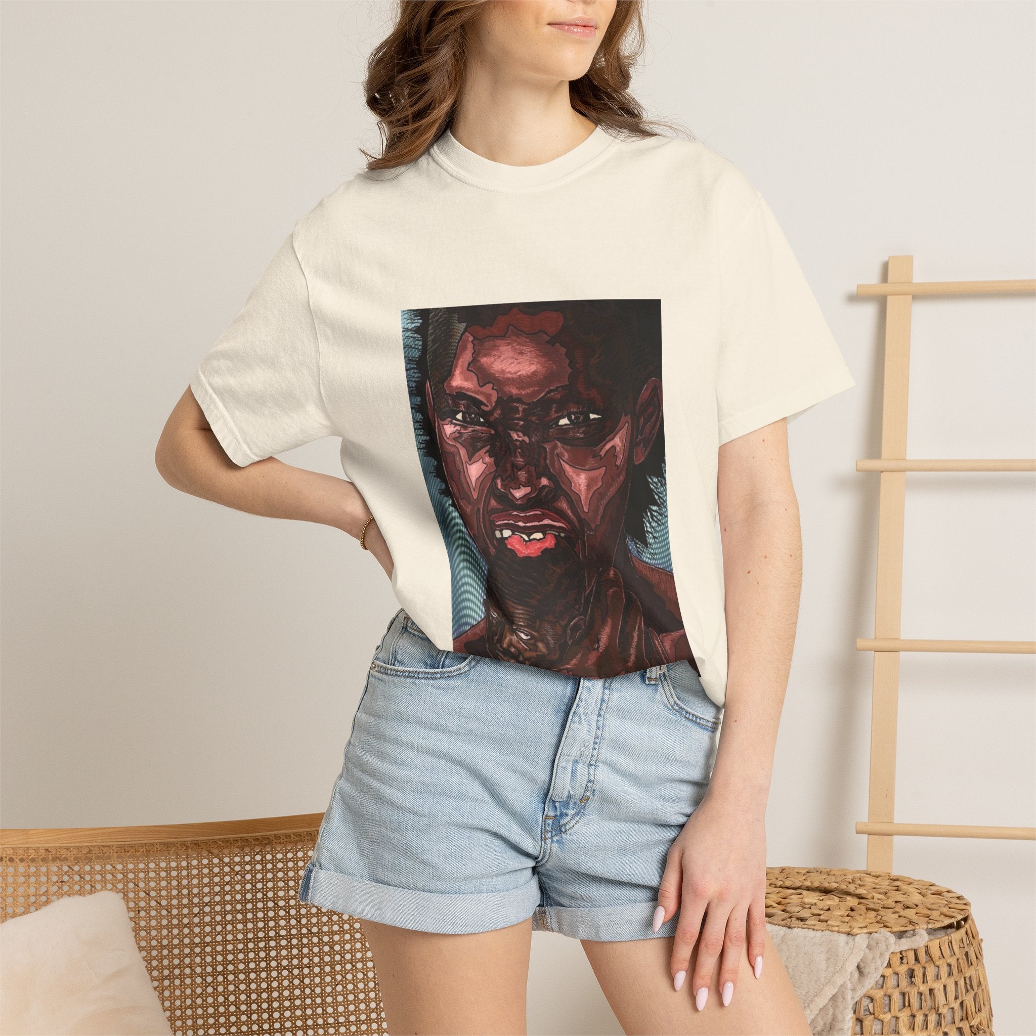 Graphic Portrait T-Shirt — Bold Expressive Face Art Tee